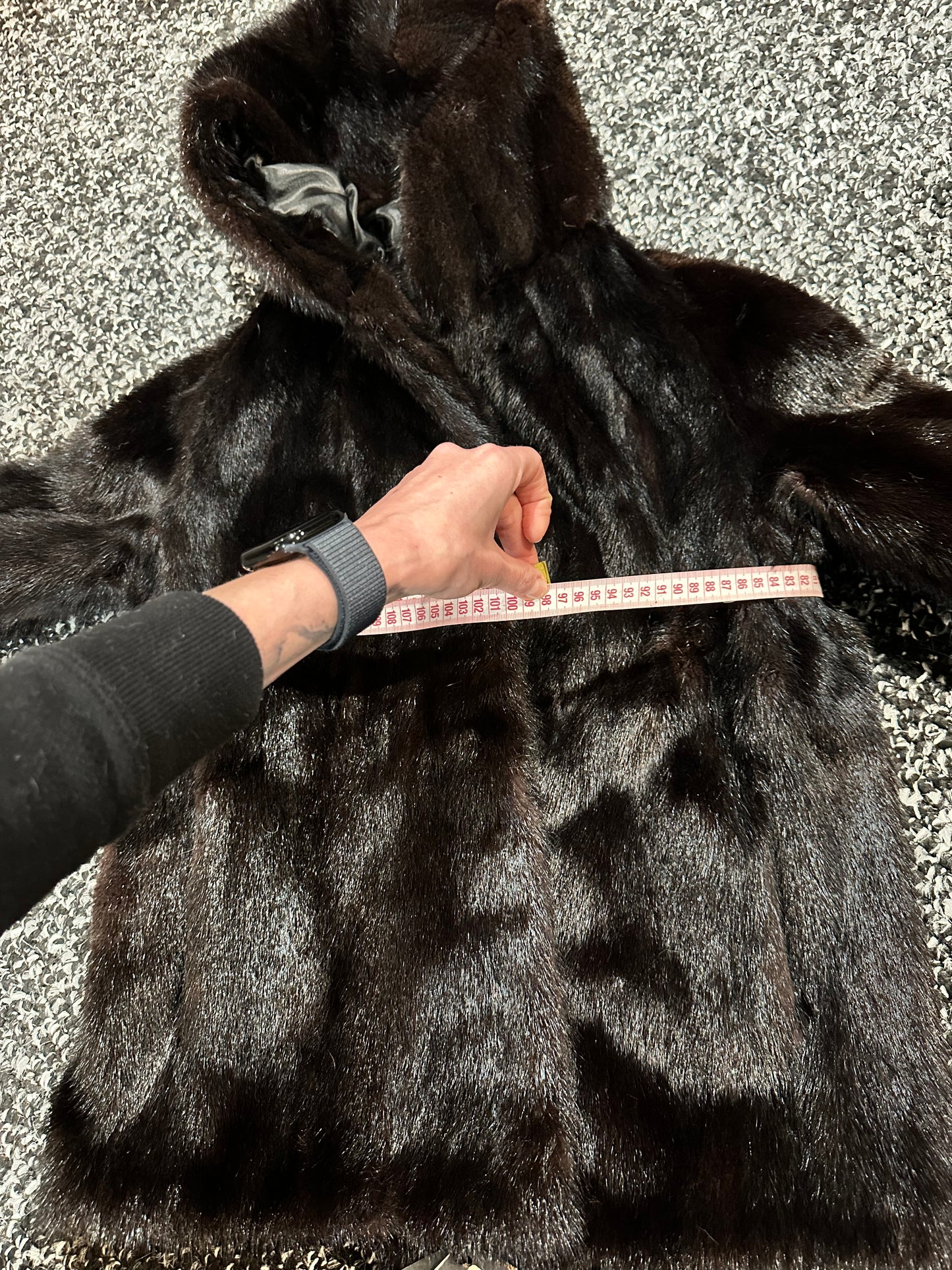 Womens Real 100% MINK FUR COAT 1201078 size S Hooded Jacket VEST BLACK