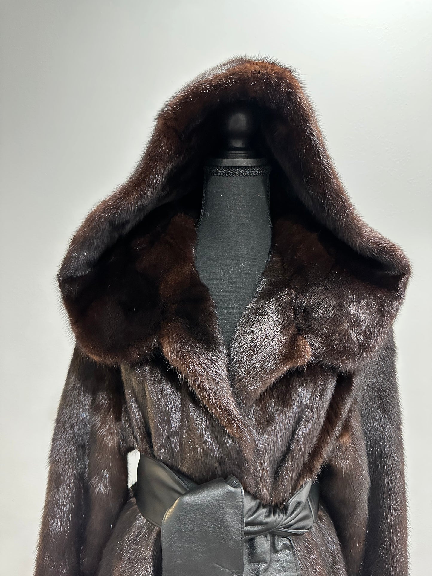 Real 100% MINK FUR 1201085 size L brown HOODED BOMBER Coat Jacket
