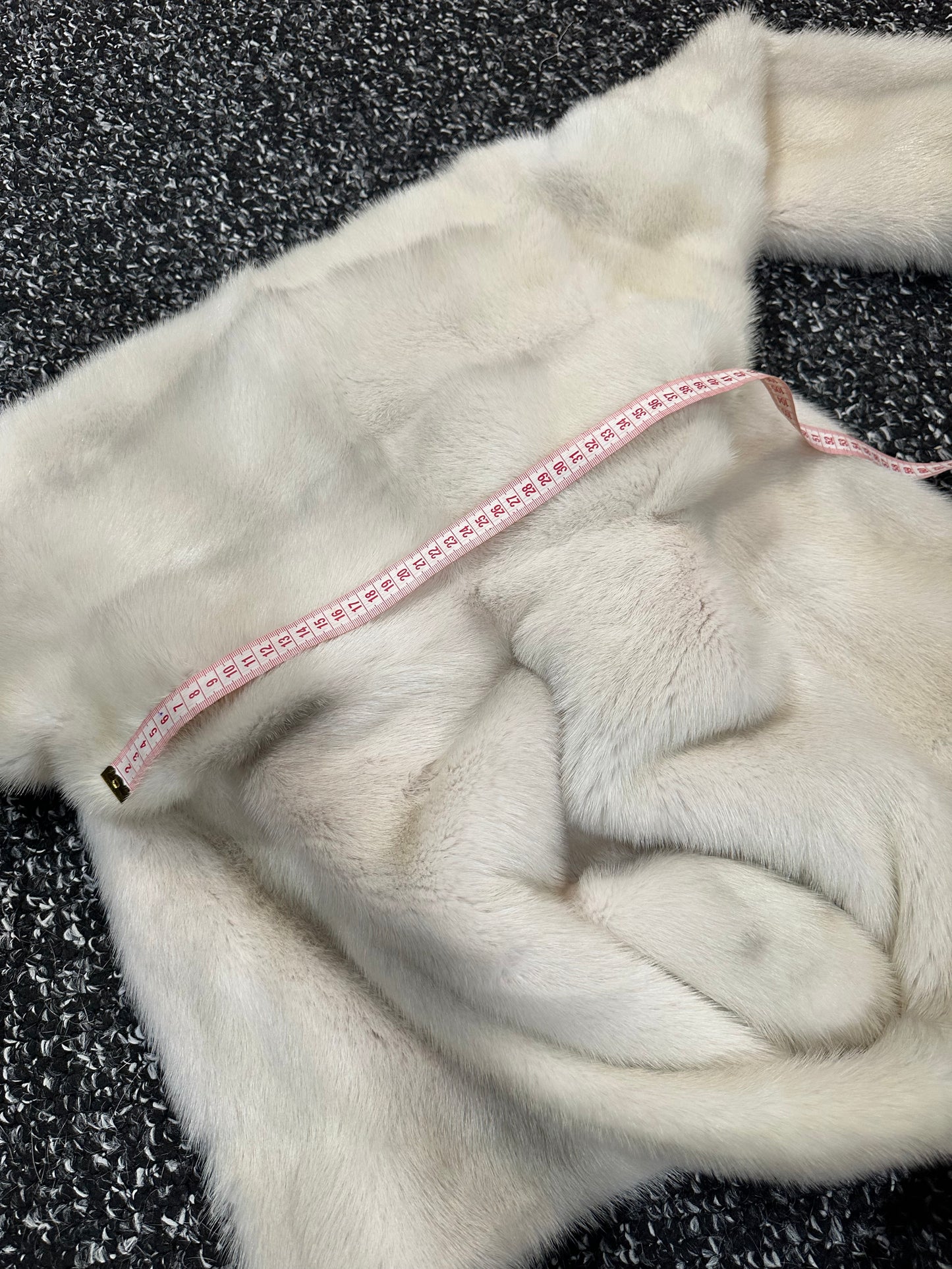 New REAL Natural Mink FUR coat JACKET size S ivory FULL SKIN 1201080 HOODED