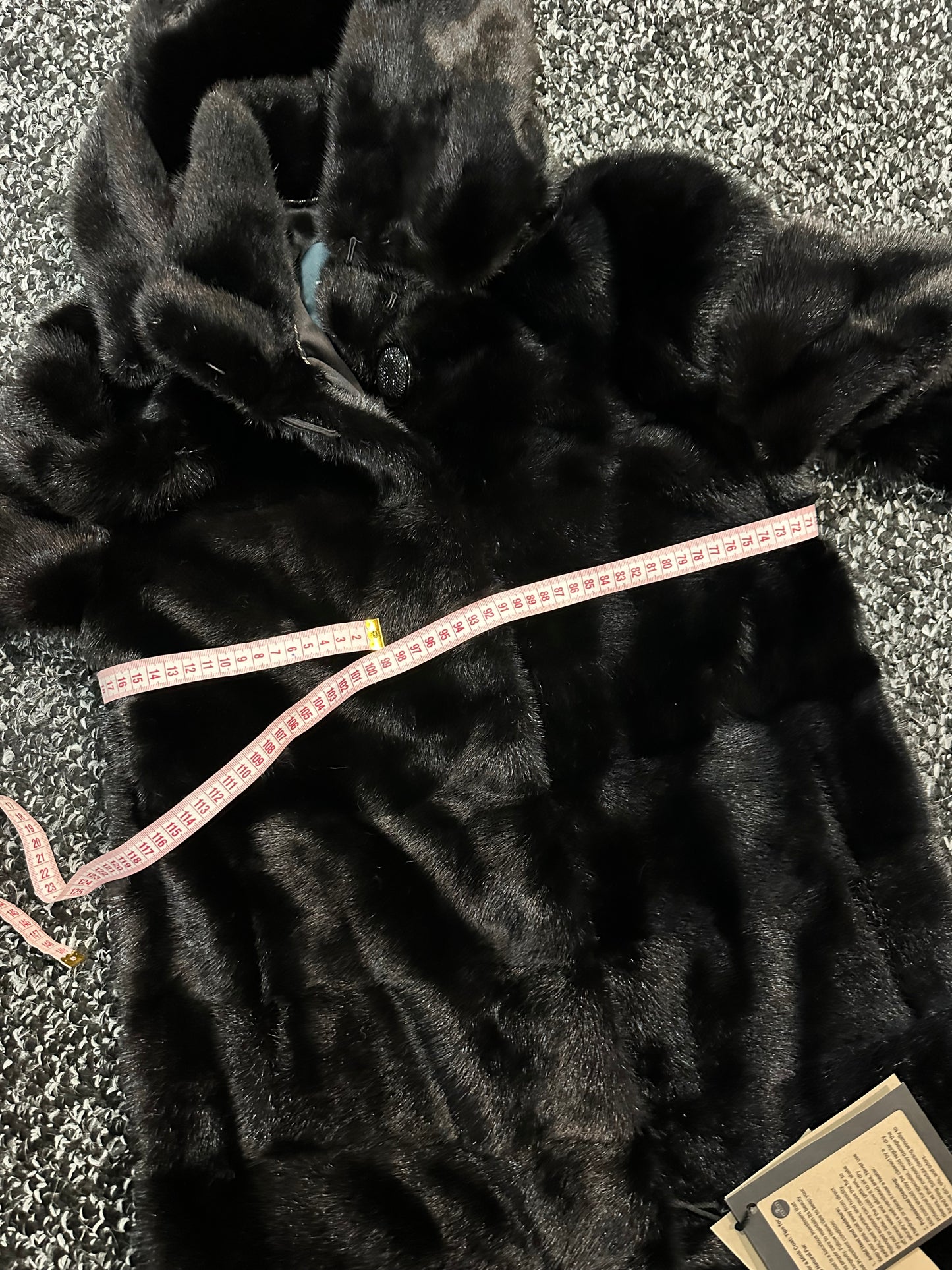 NEW REAL MINK FUR coat size S SMALL 1201081 HORIZONTAL long sleeve jacket BLACK