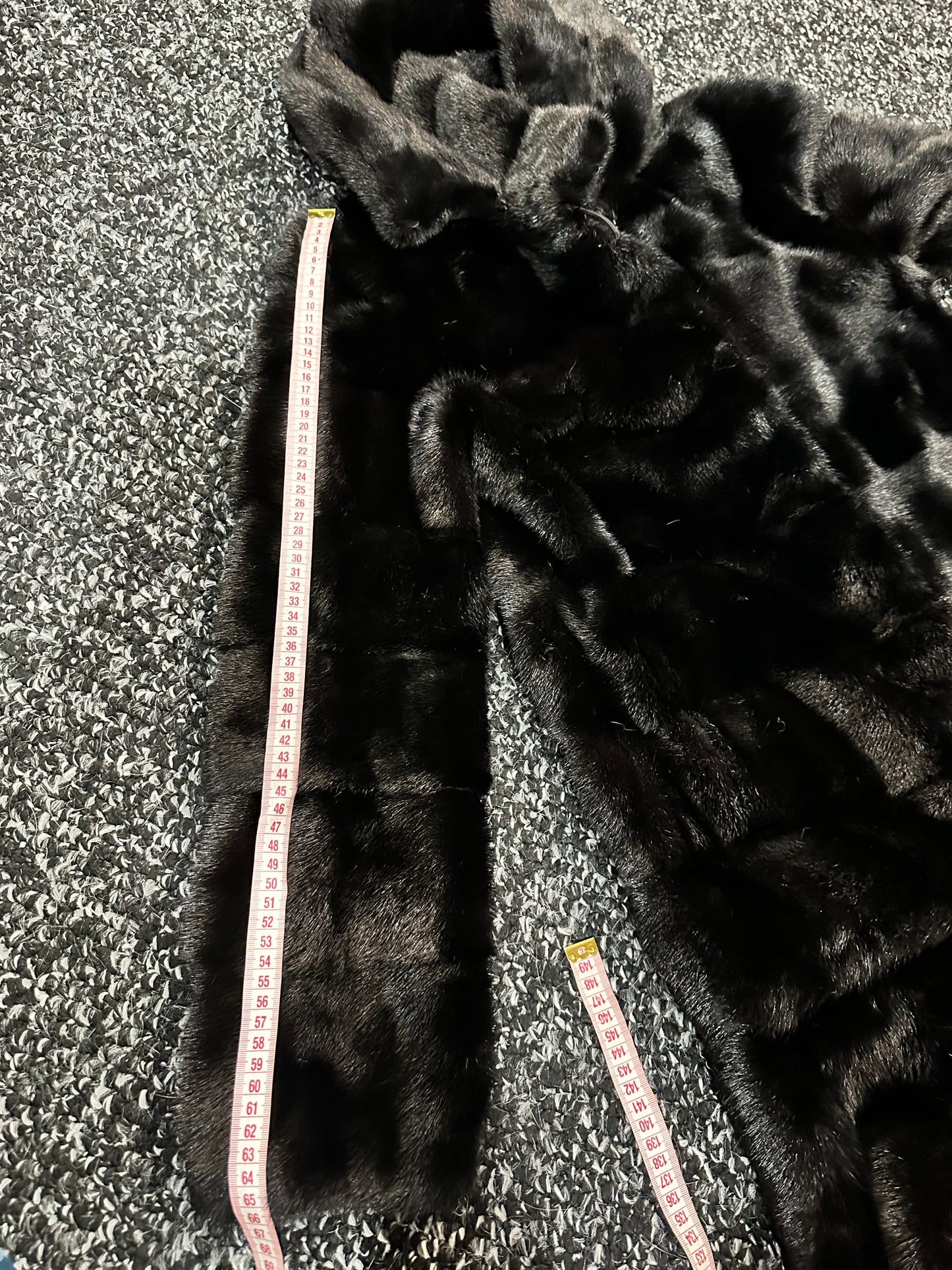 NEW REAL MINK FUR coat size S SMALL 1201081 HORIZONTAL long sleeve jacket BLACK