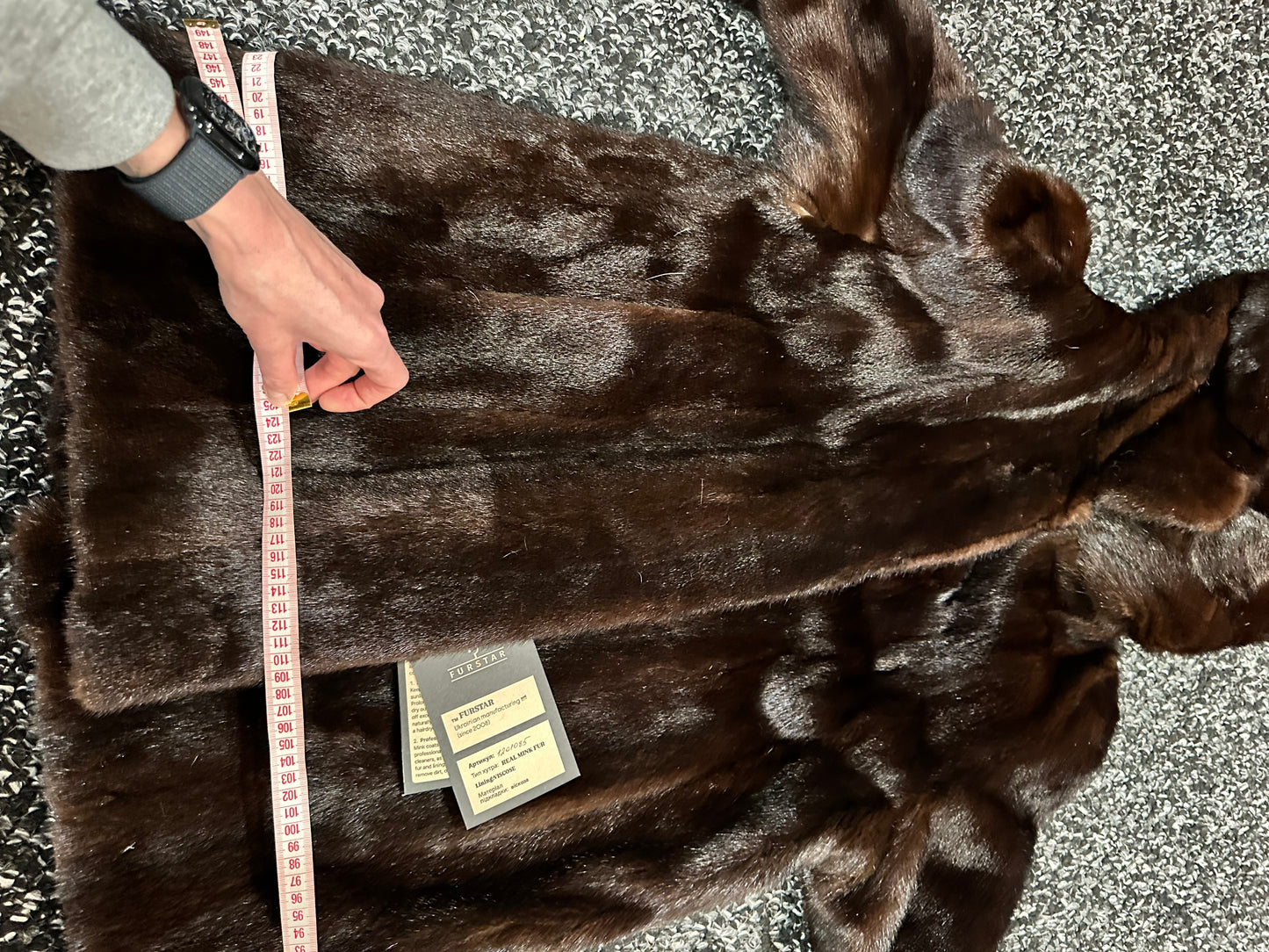 Real 100% MINK FUR 1201085 size L brown HOODED BOMBER Coat Jacket