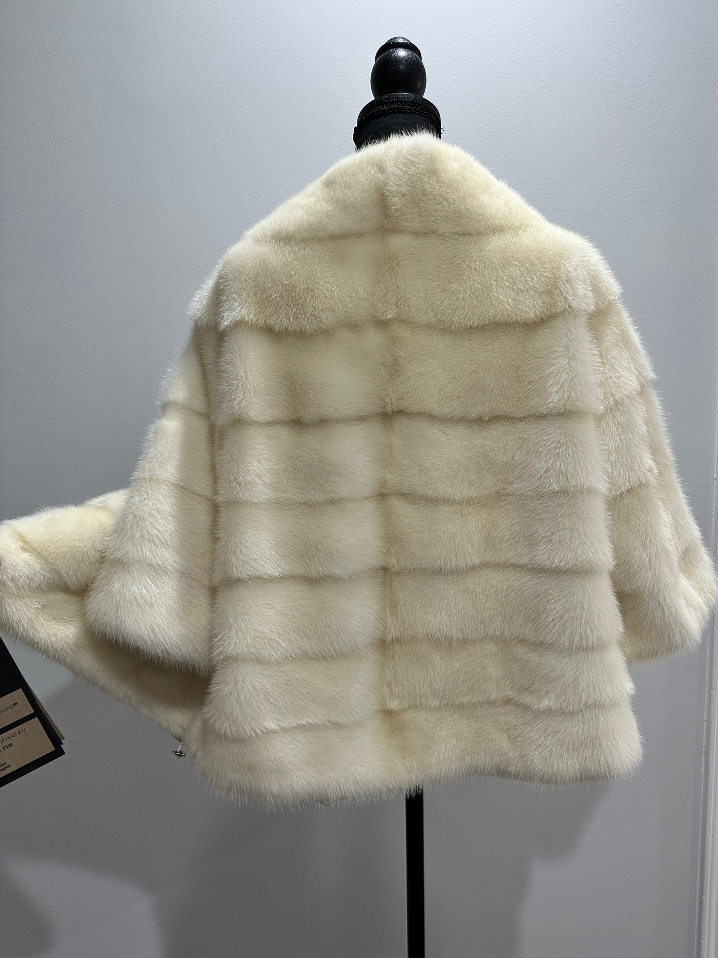 BOMBER MINK REAL FUR WEDDING coat Jacket  CREAM color size M women 1201084