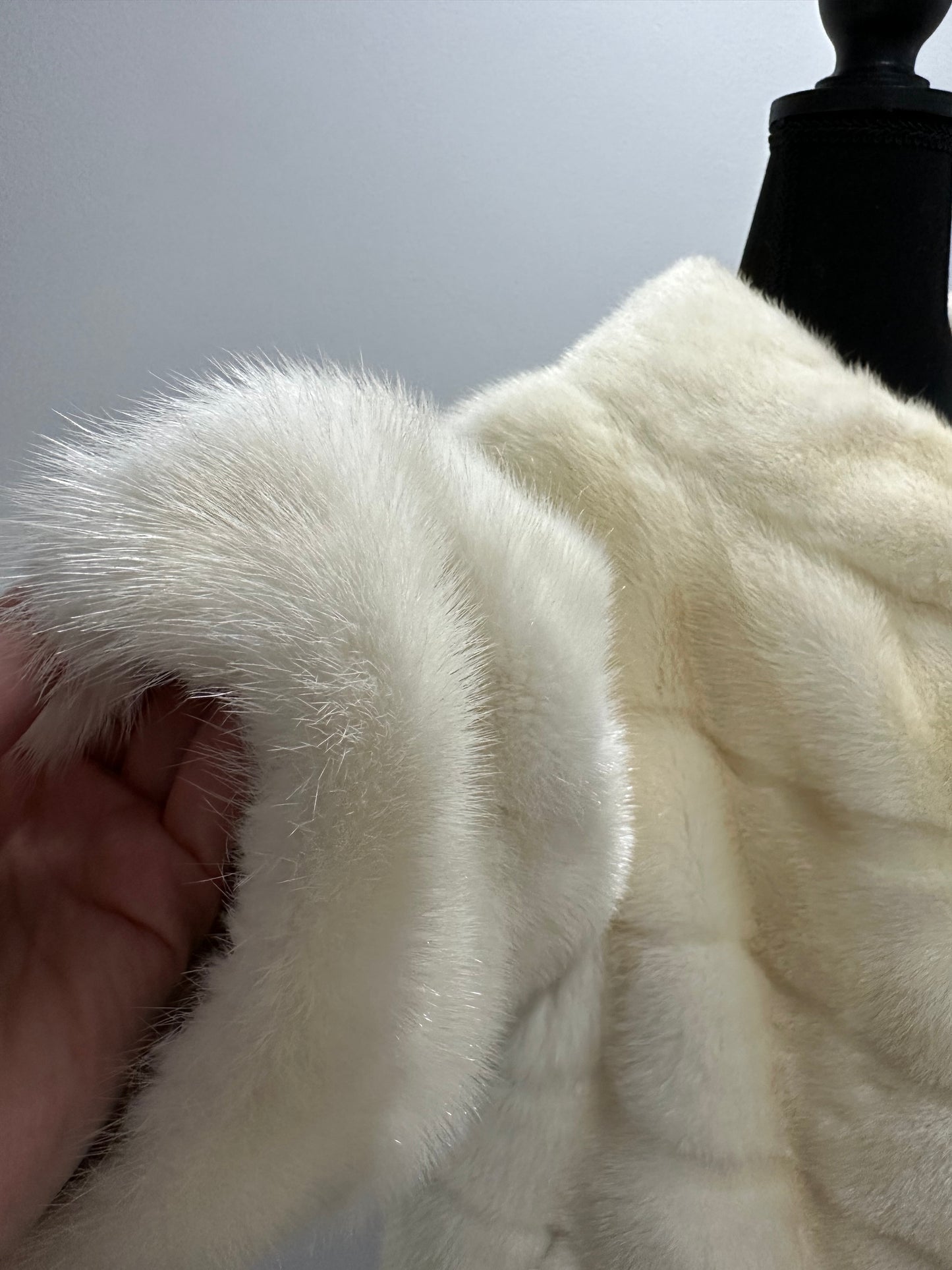BOMBER MINK REAL FUR WEDDING coat Jacket  CREAM color size M women 1201084