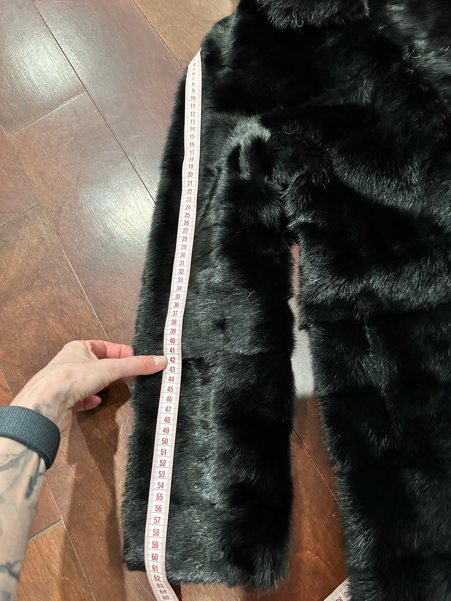 NEW REAL MINK FUR coat size XXS 1201088 HORIZONTAL long sleeve jacket BLACK