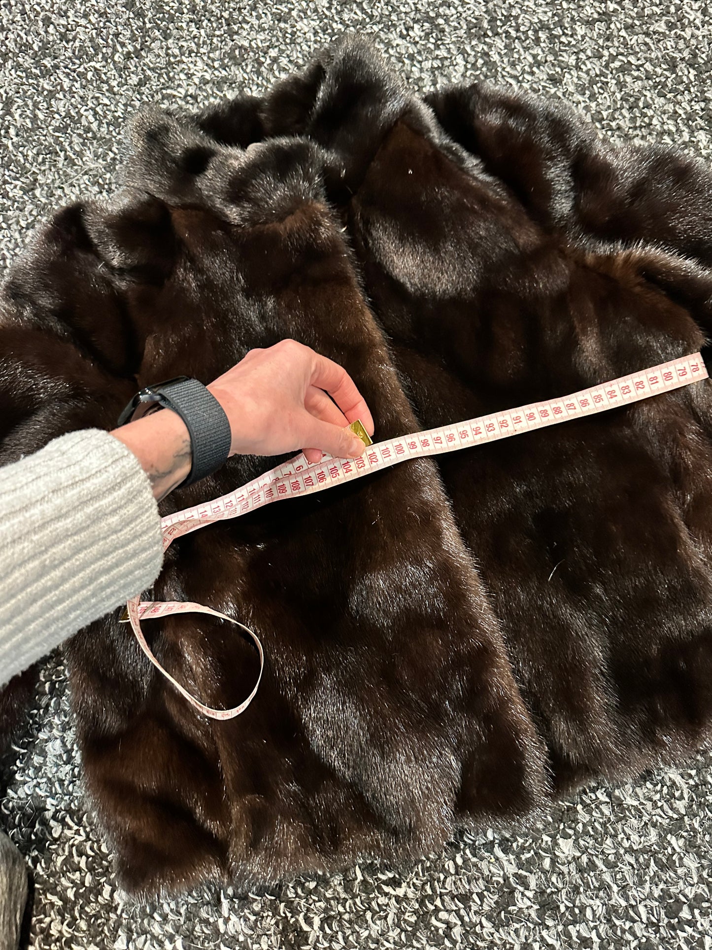 genuine real mink fur coat jacket 1201092 size M new dark brown COLOR NEW