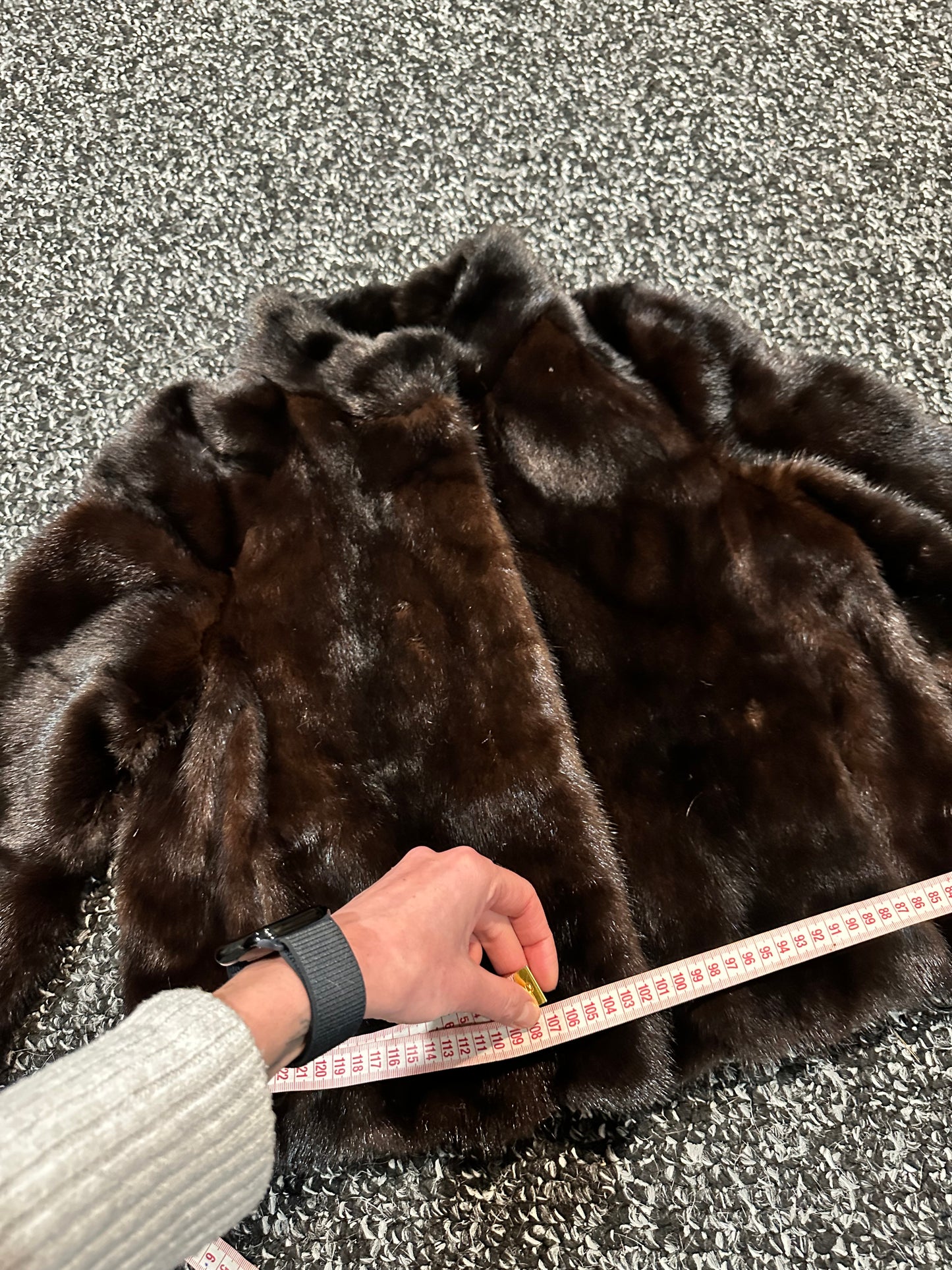genuine real mink fur coat jacket 1201092 size M new dark brown COLOR NEW