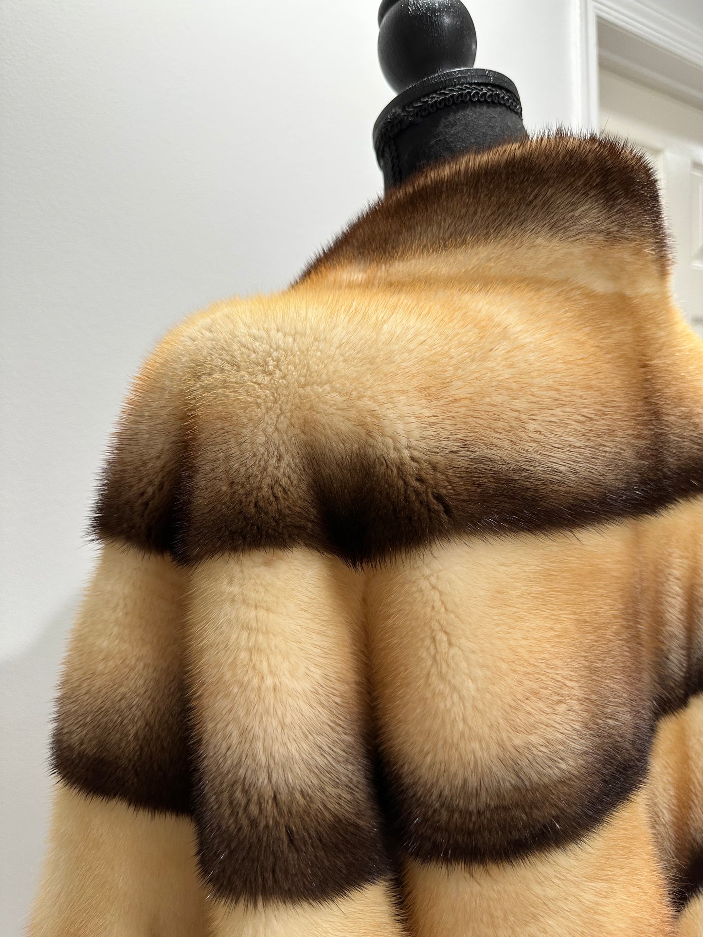 Real Mink FUR SIZE L jacket coat 1201094 genuine LUX FASHION NEW SALE Women