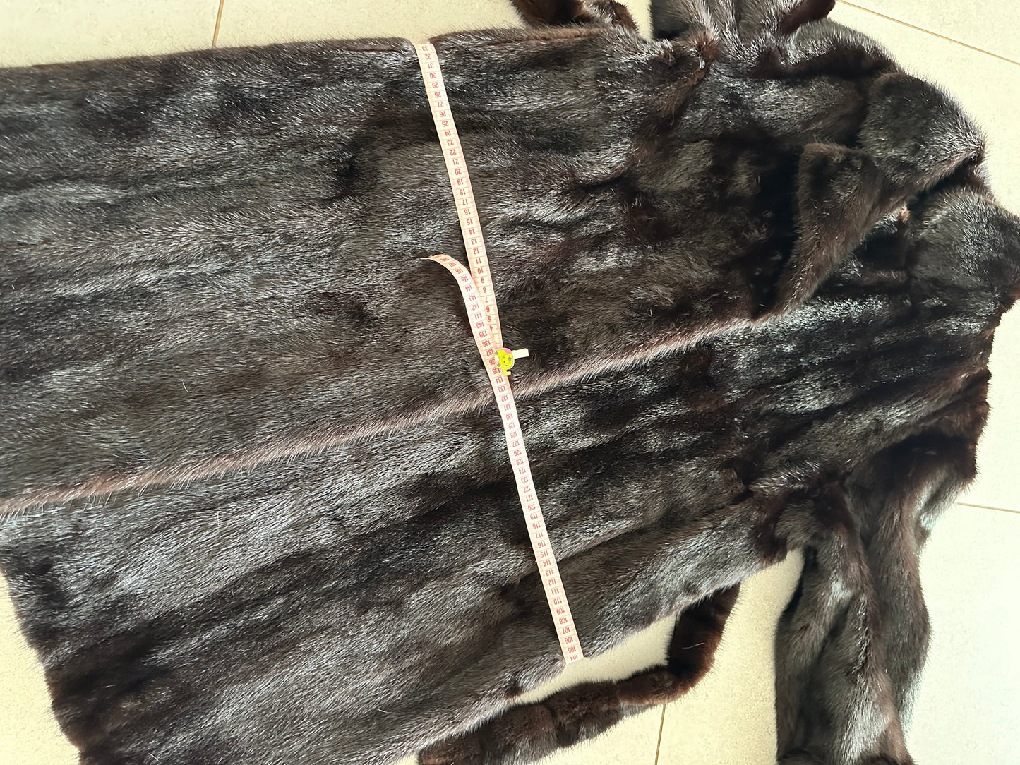 genuine real mink fur coat BELTED jacket 1201002 size XL new dark brown color