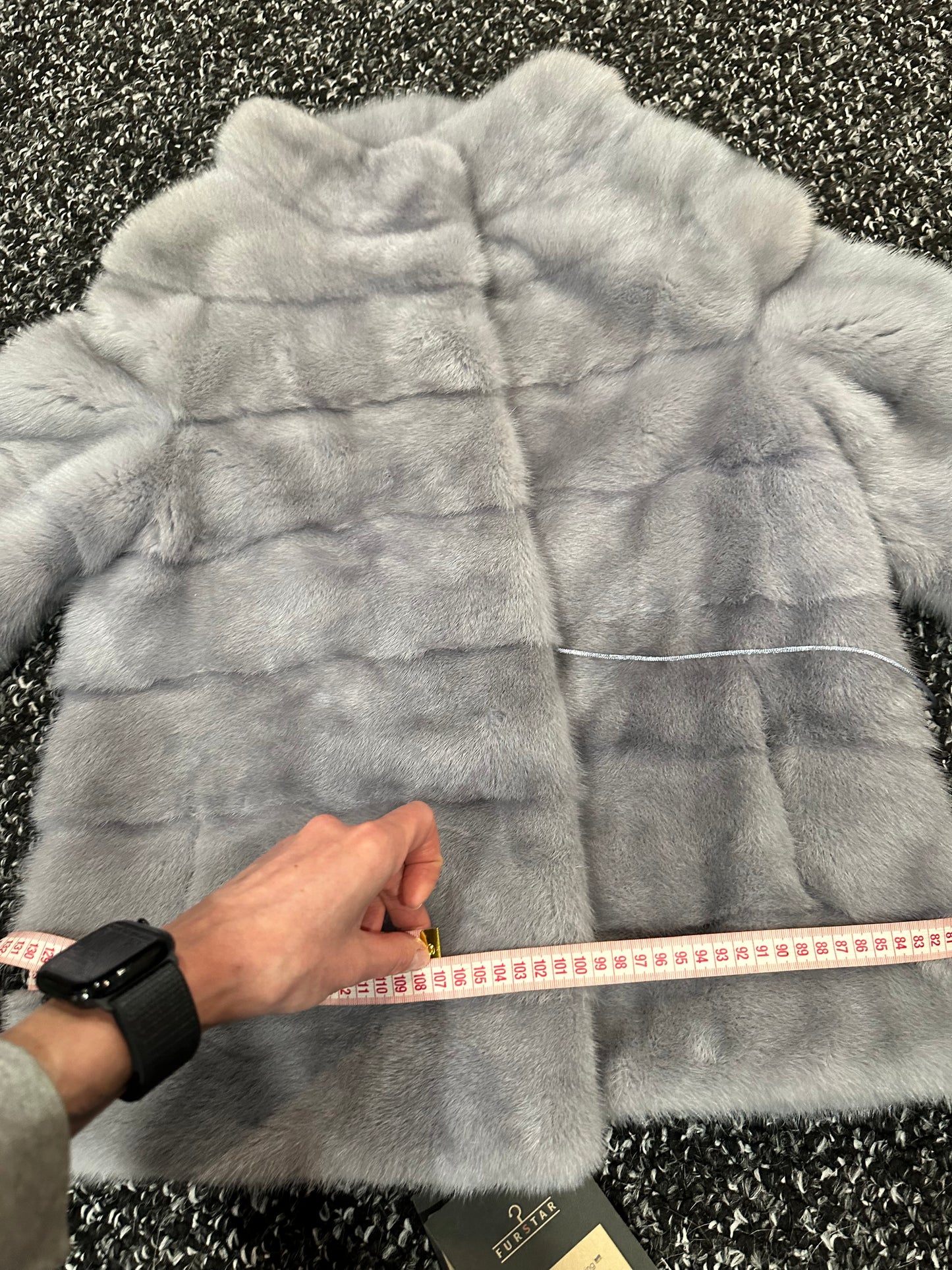 GENUINE MINK NEW REAL FUR coat Jacket  GREY color SUPER size S women 1201102