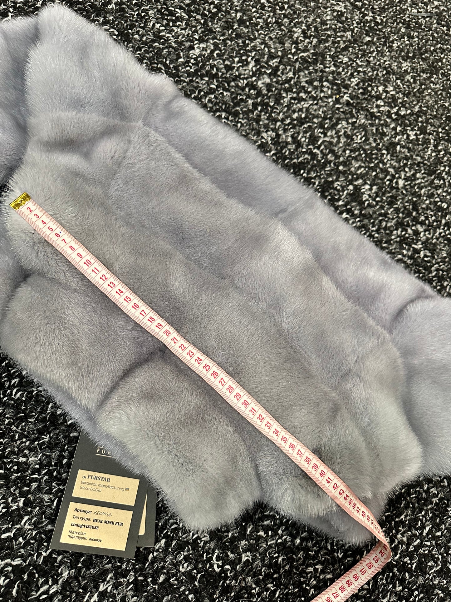 GENUINE MINK NEW REAL FUR coat Jacket  GREY color SUPER size S women 1201102