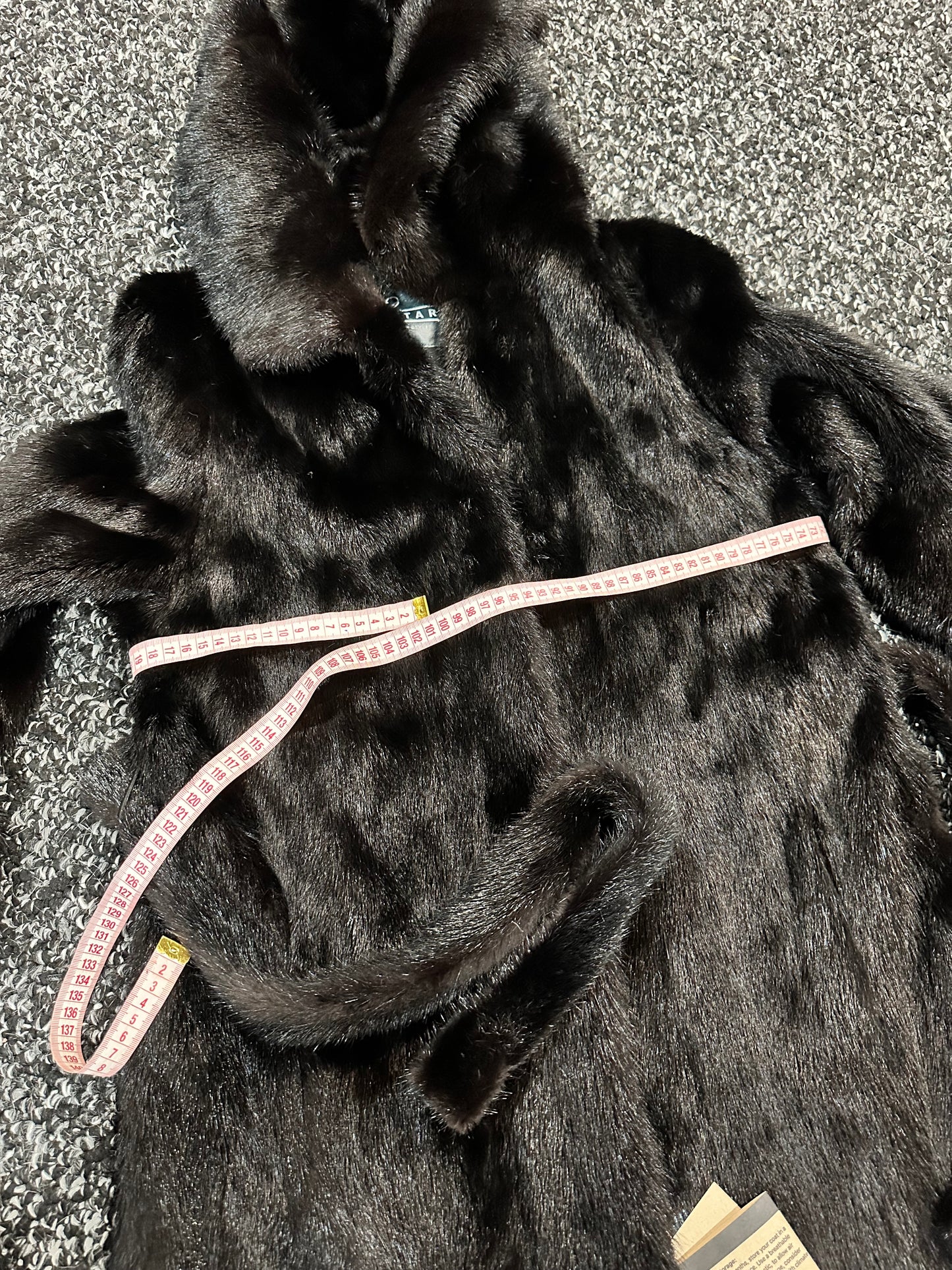 NEW REAL MINK FUR coat size M BELTED HOODED 1201100 long sleeve jacket BLACK