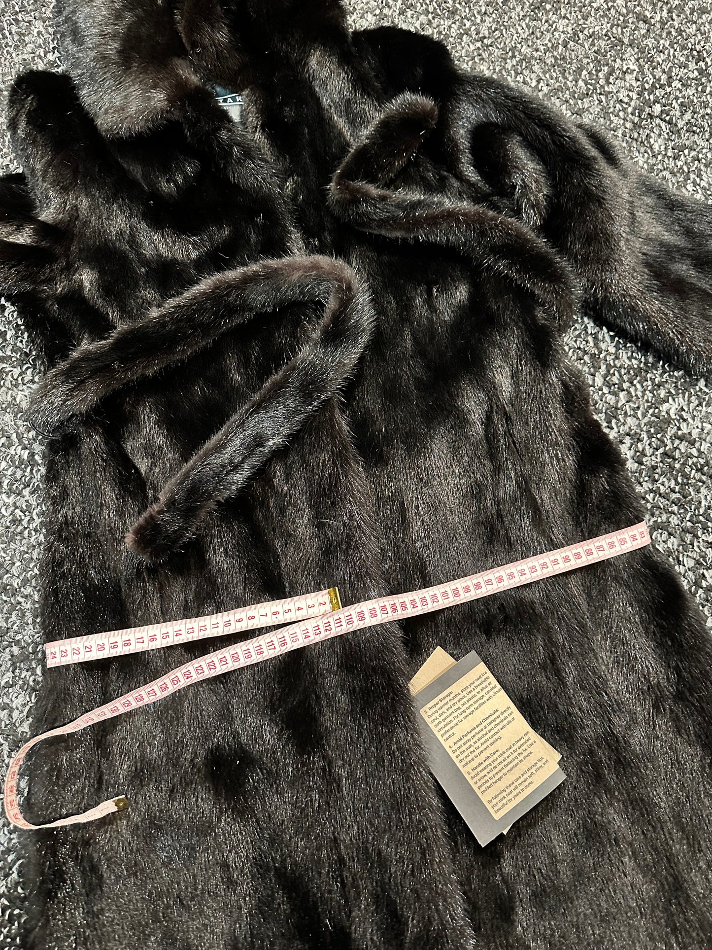 NEW REAL MINK FUR coat size M BELTED HOODED 1201100 long sleeve jacket BLACK
