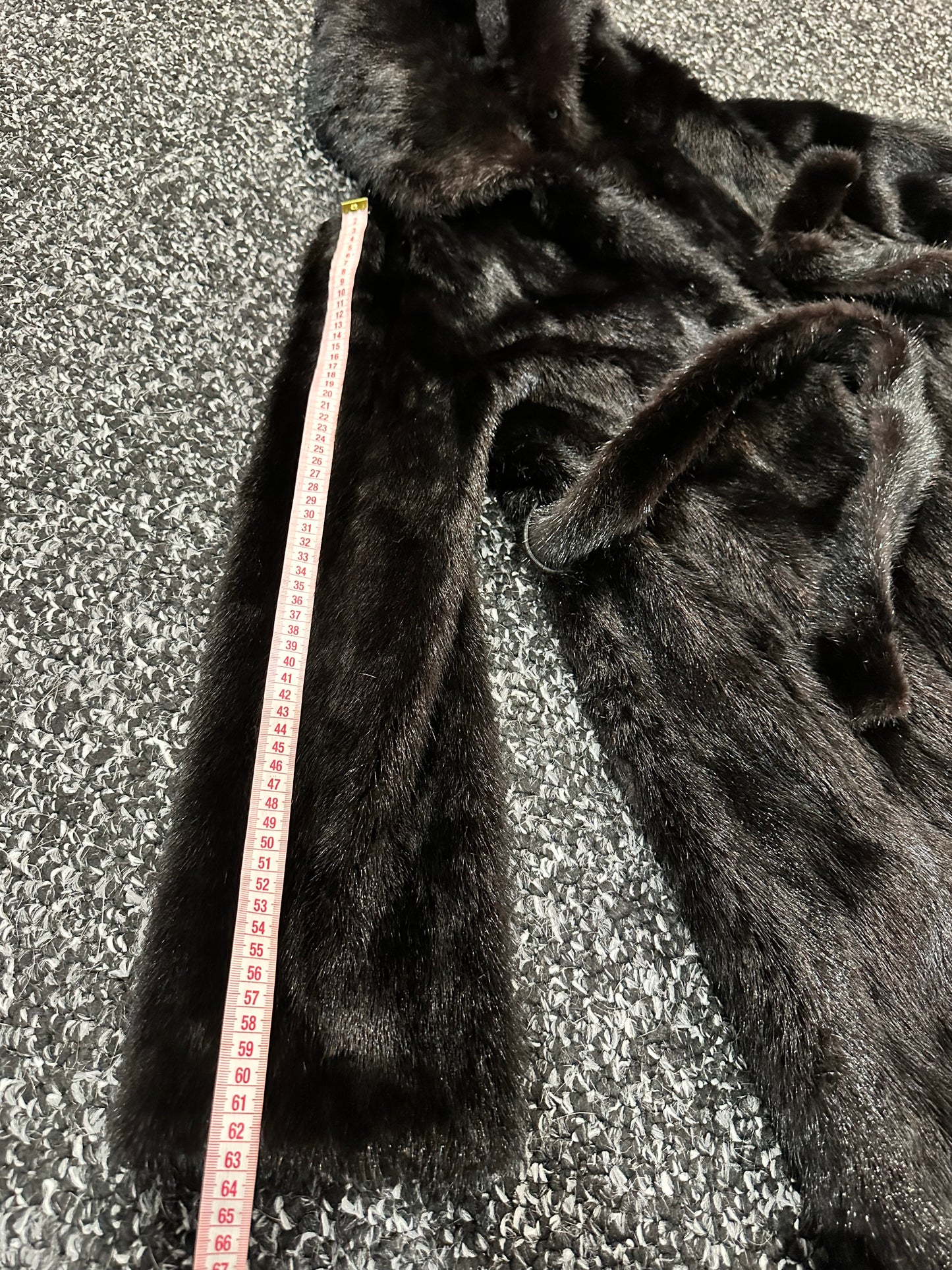 NEW REAL MINK FUR coat size M BELTED HOODED 1201100 long sleeve jacket BLACK