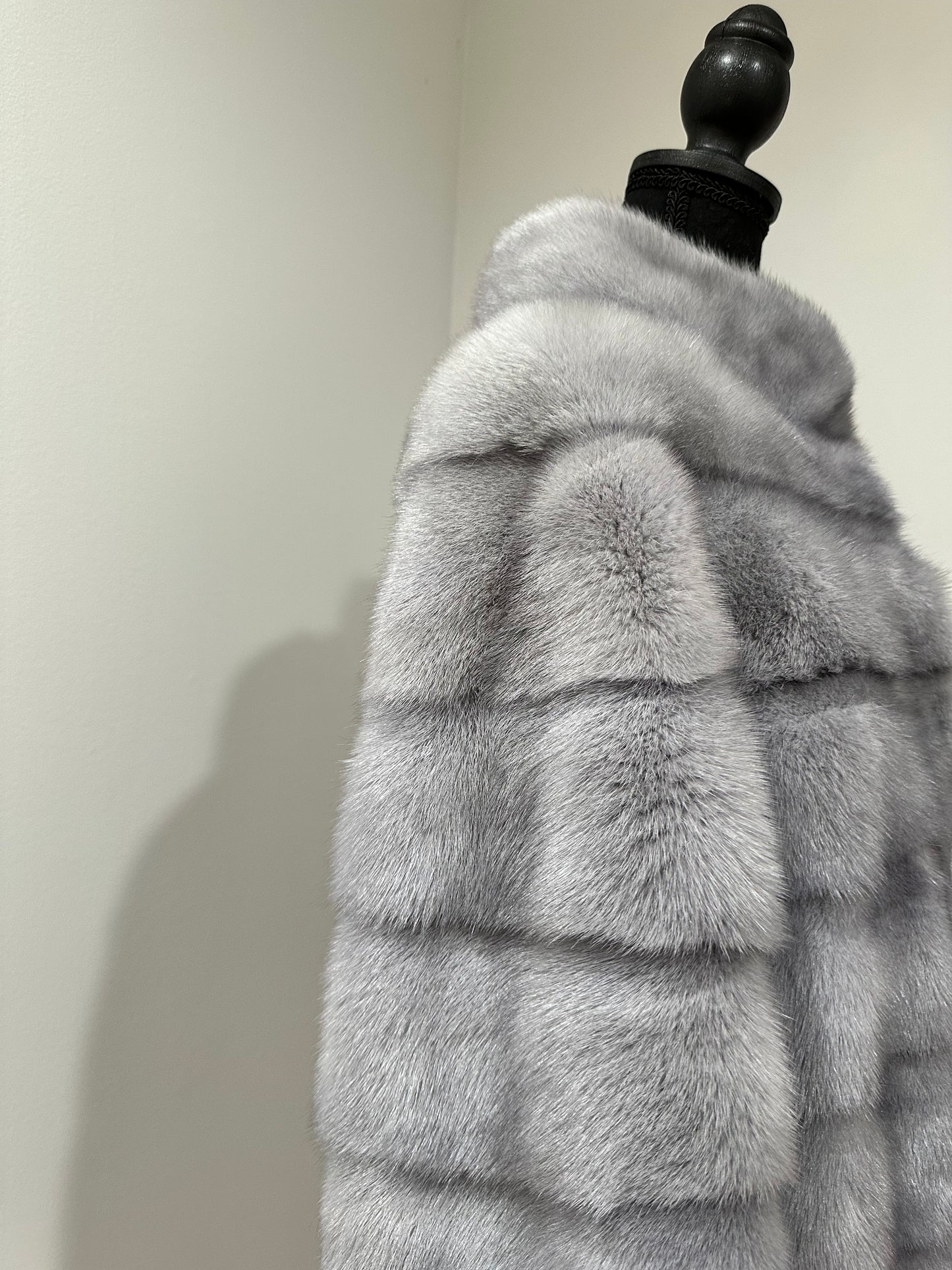 GENUINE MINK NEW REAL FUR coat Jacket  GREY color SUPER size S women 1201102