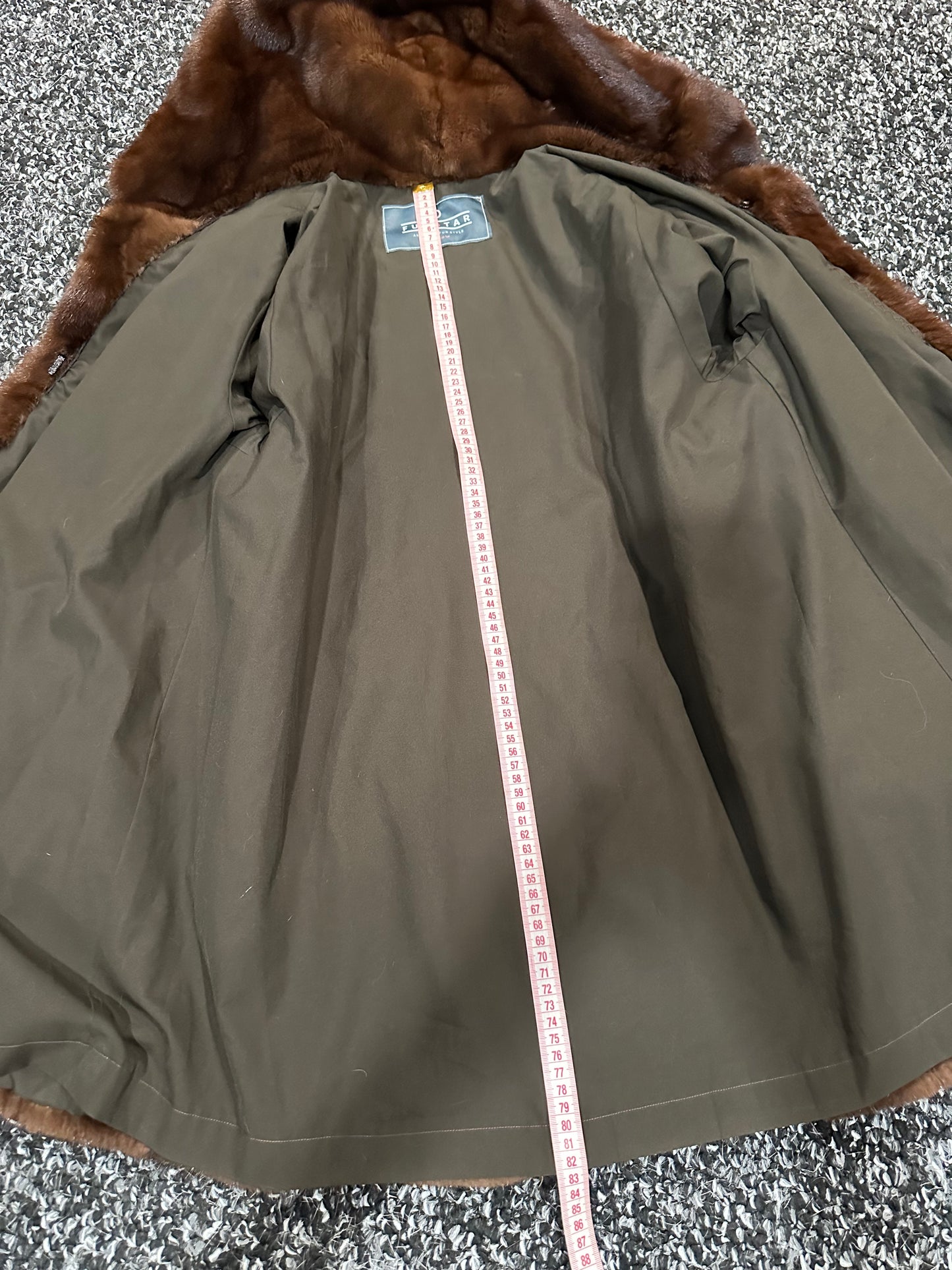 Real 100% MINK FUR 1201105 size XL brown HOODED BOMBER Coat Jacket
