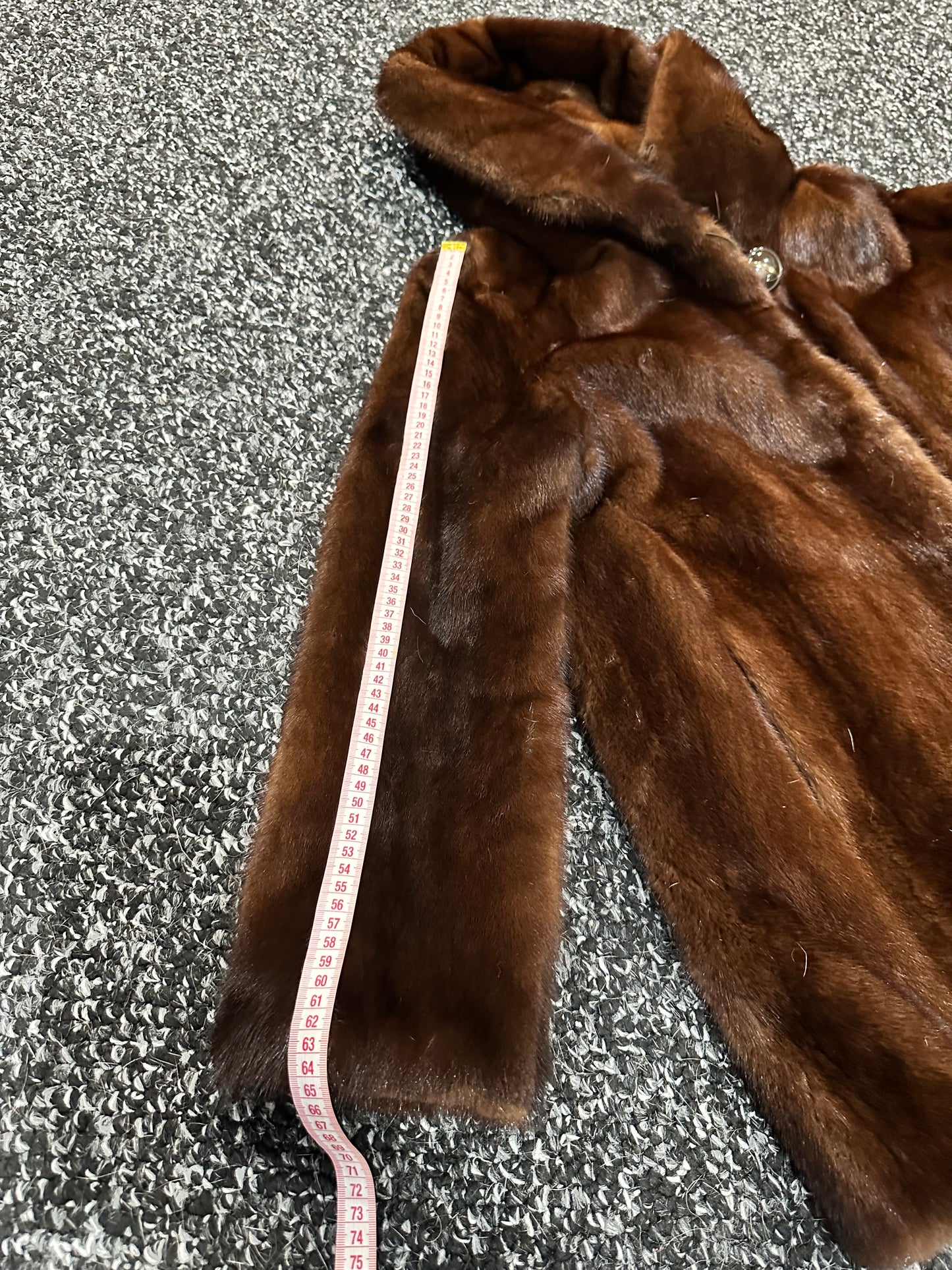 Real 100% MINK FUR 1201105 size XL brown HOODED BOMBER Coat Jacket