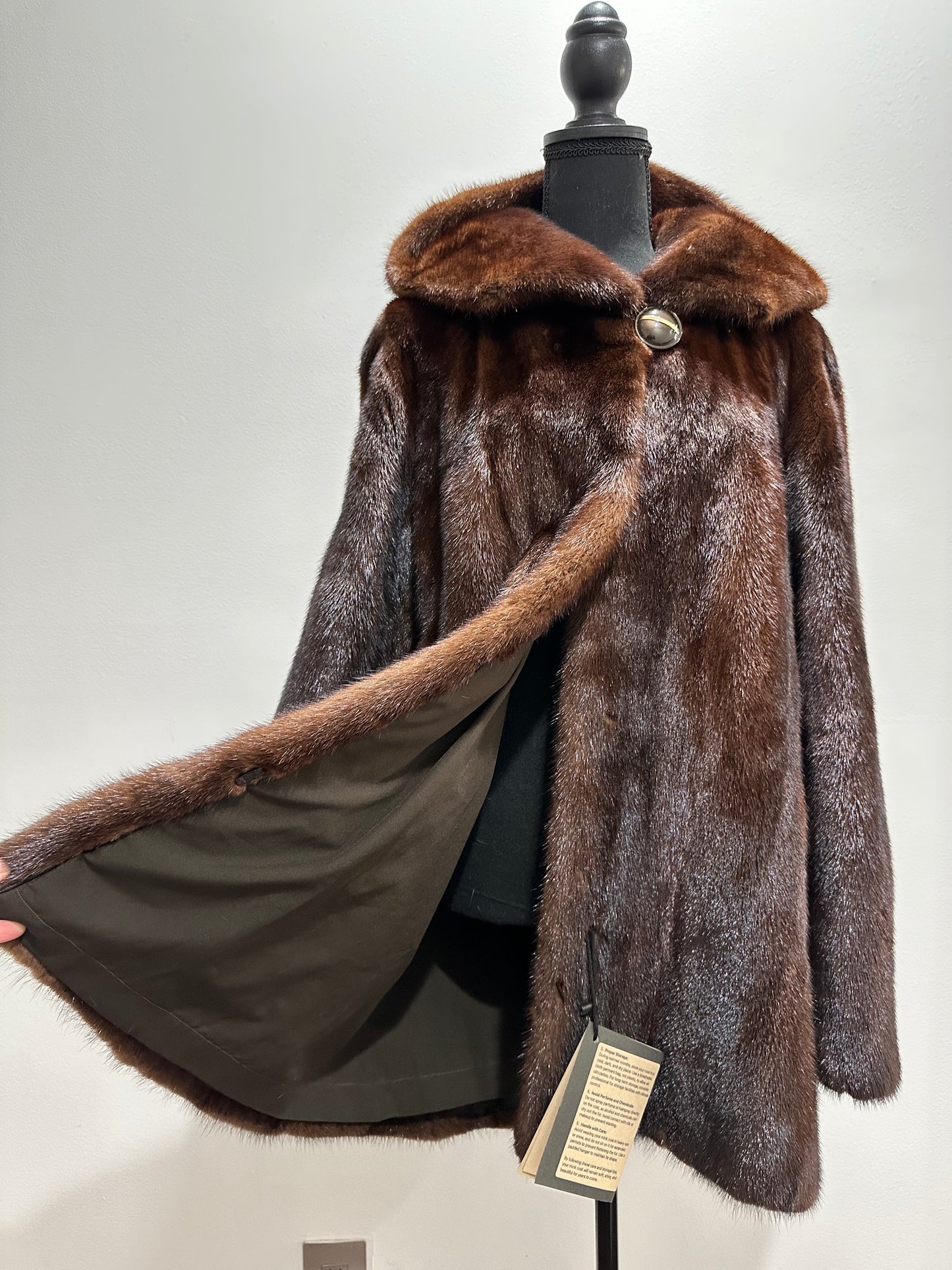 Real 100% MINK FUR 1201105 size XL brown HOODED BOMBER Coat Jacket