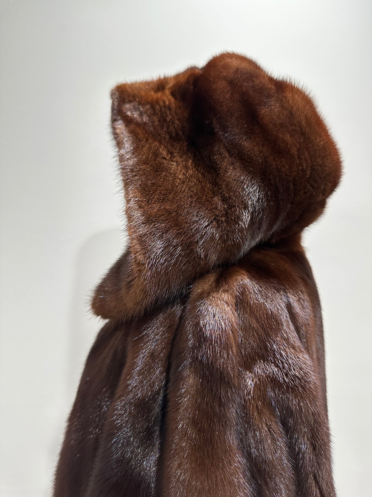 Real 100% MINK FUR 1201105 size XL brown HOODED BOMBER Coat Jacket