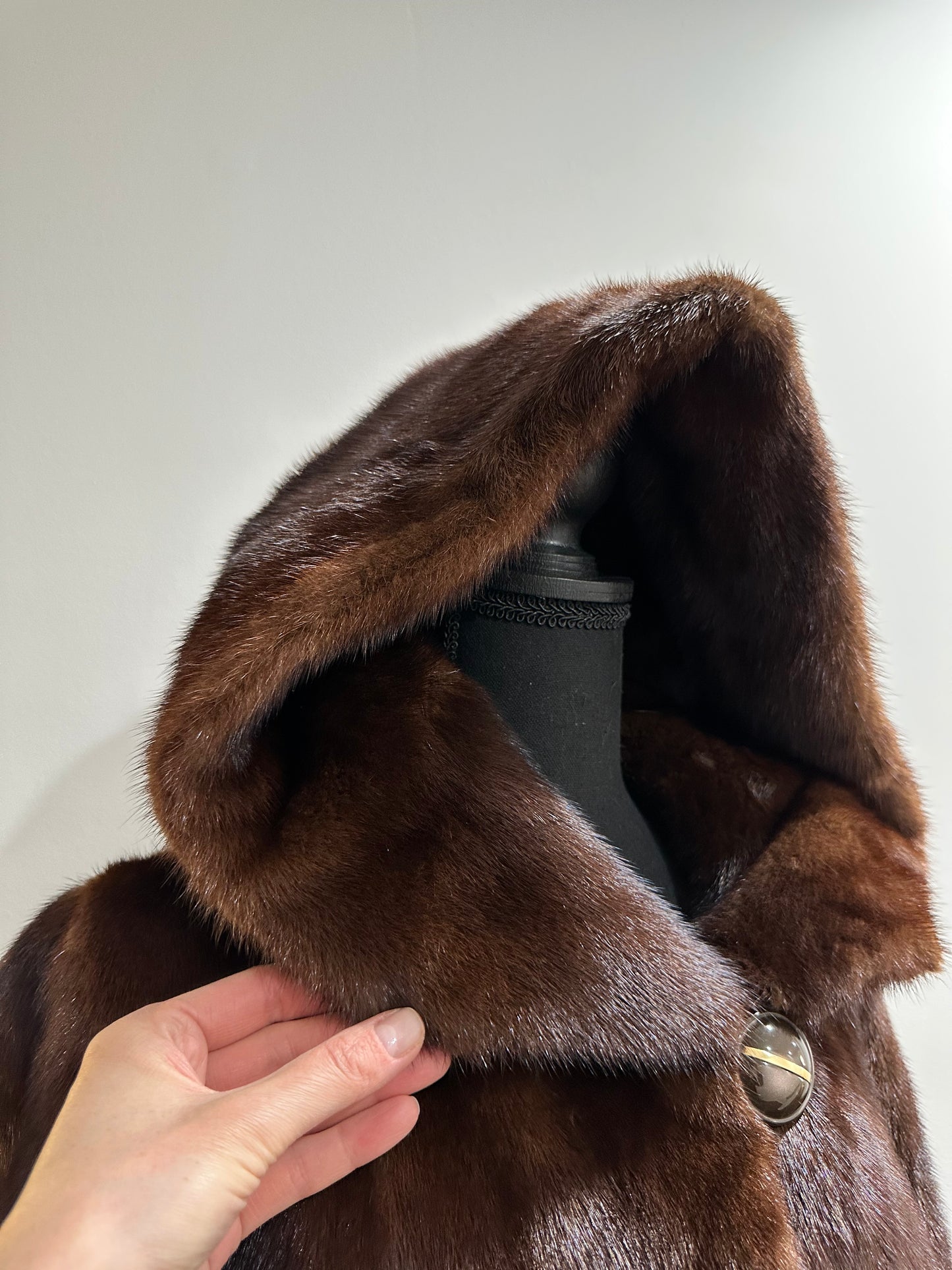 Real 100% MINK FUR 1201105 size XL brown HOODED BOMBER Coat Jacket