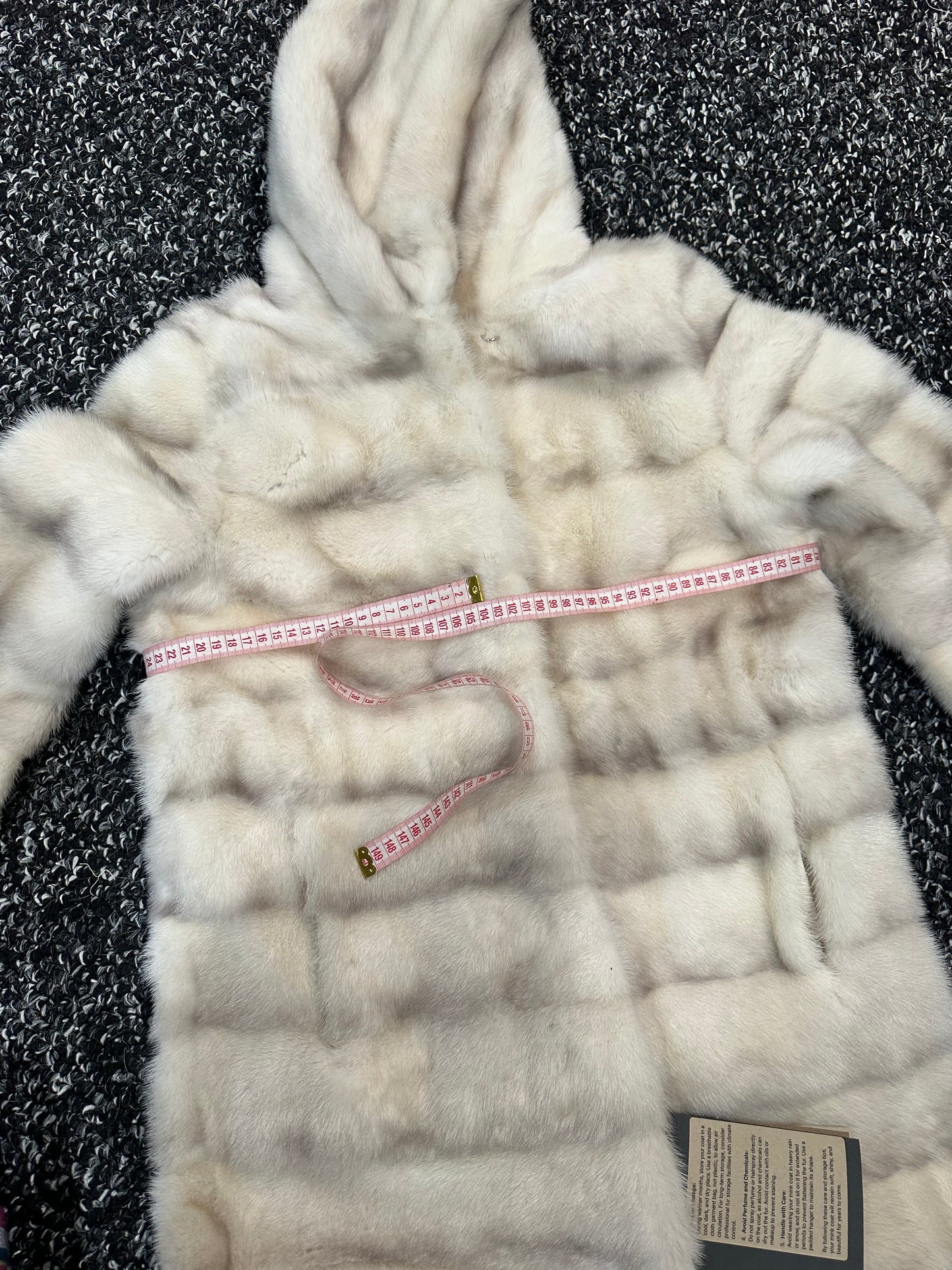 NEW MINK FUR coat size S SMALL 1201106 HORIZONTAL long sleeve jacket HOODED