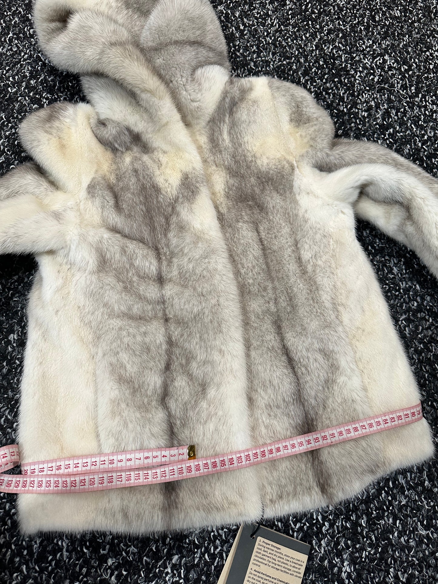 REAL CROSS MINK FUR women coat size S NEW 1201109 GENUINE FURS HOODED BOMBER