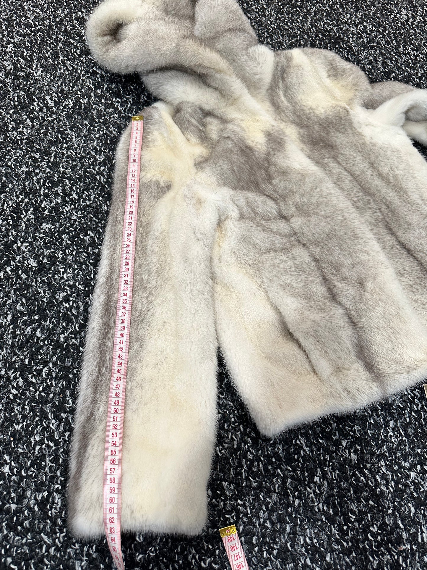 REAL CROSS MINK FUR women coat size S NEW 1201109 GENUINE FURS HOODED BOMBER