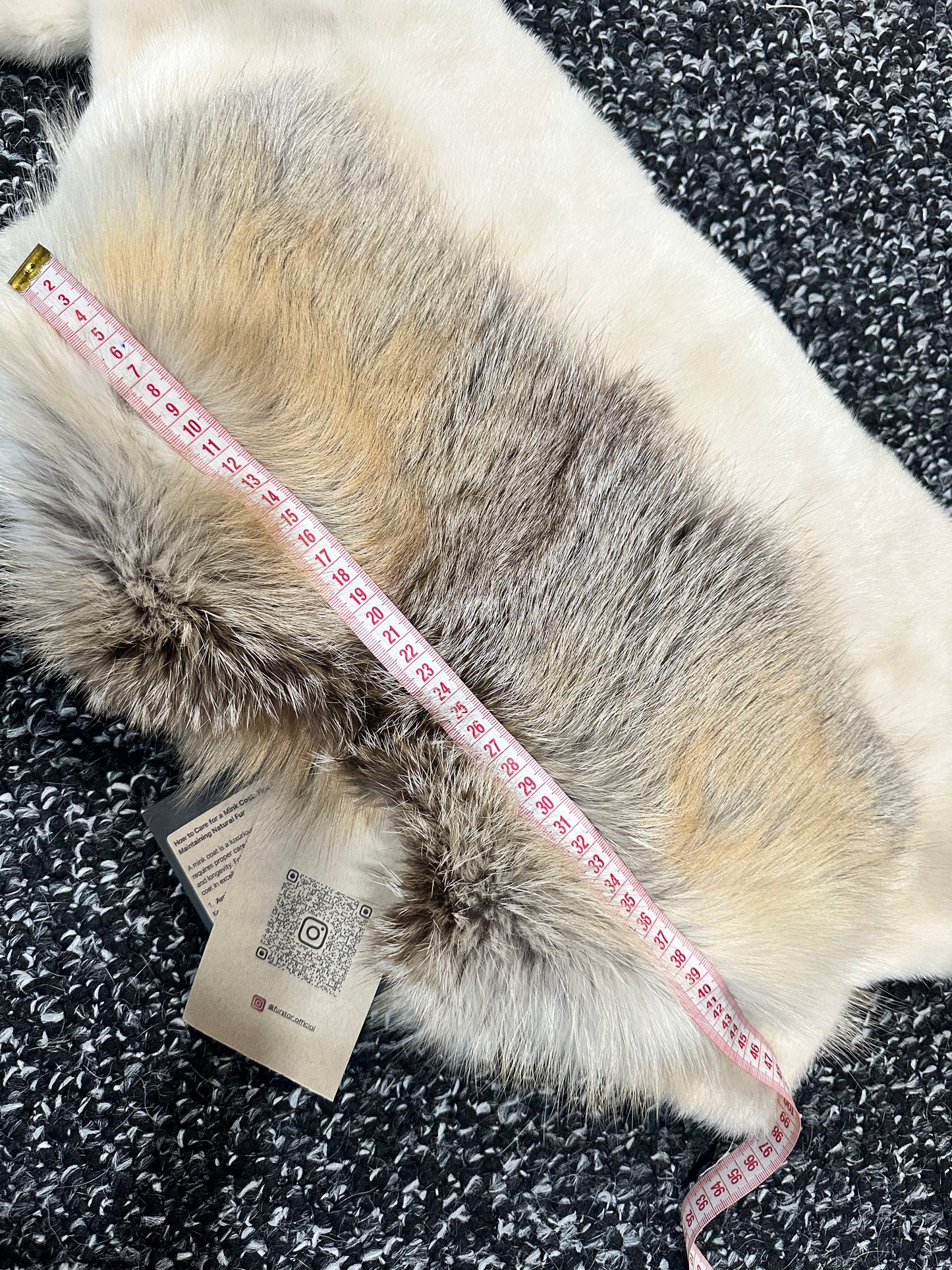 Luxury Womens Real 100% Mink FUR CREAM FOX genuine coat 1201110 size S NEW JACKET