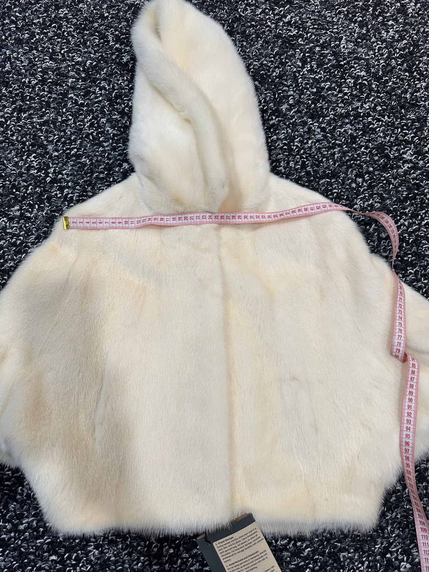 REAL New MINK BOMBER coat CAPE JACKET ONE SIZE XS S M 1201112 with HOOD WEDDING STYLE