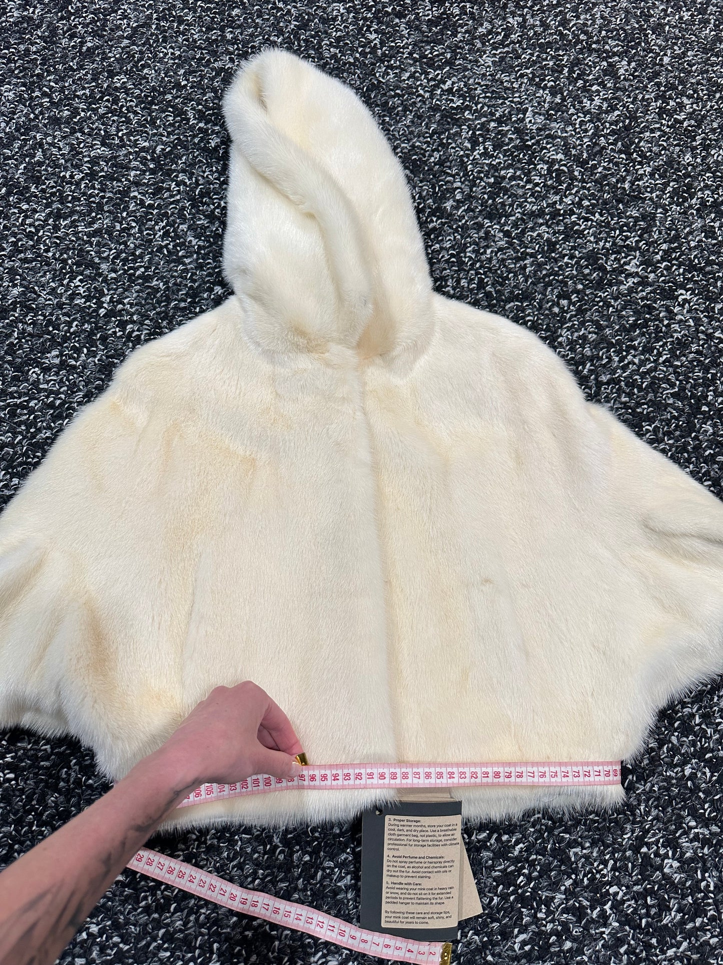 REAL New MINK BOMBER coat CAPE JACKET ONE SIZE XS S M 1201112 with HOOD WEDDING STYLE