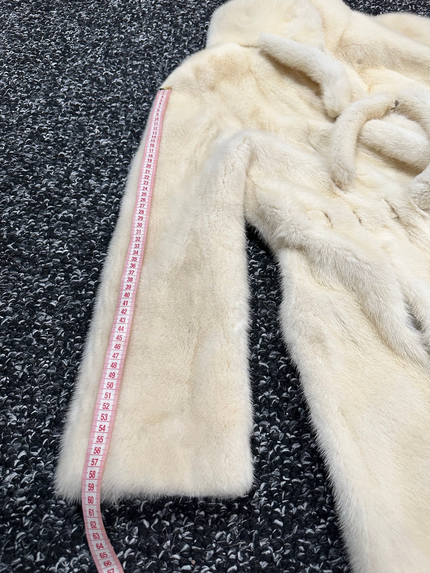 Luxury Womens Real 100% Mink FUR IVORY genuine coat BELTED 1201113 size S NEW