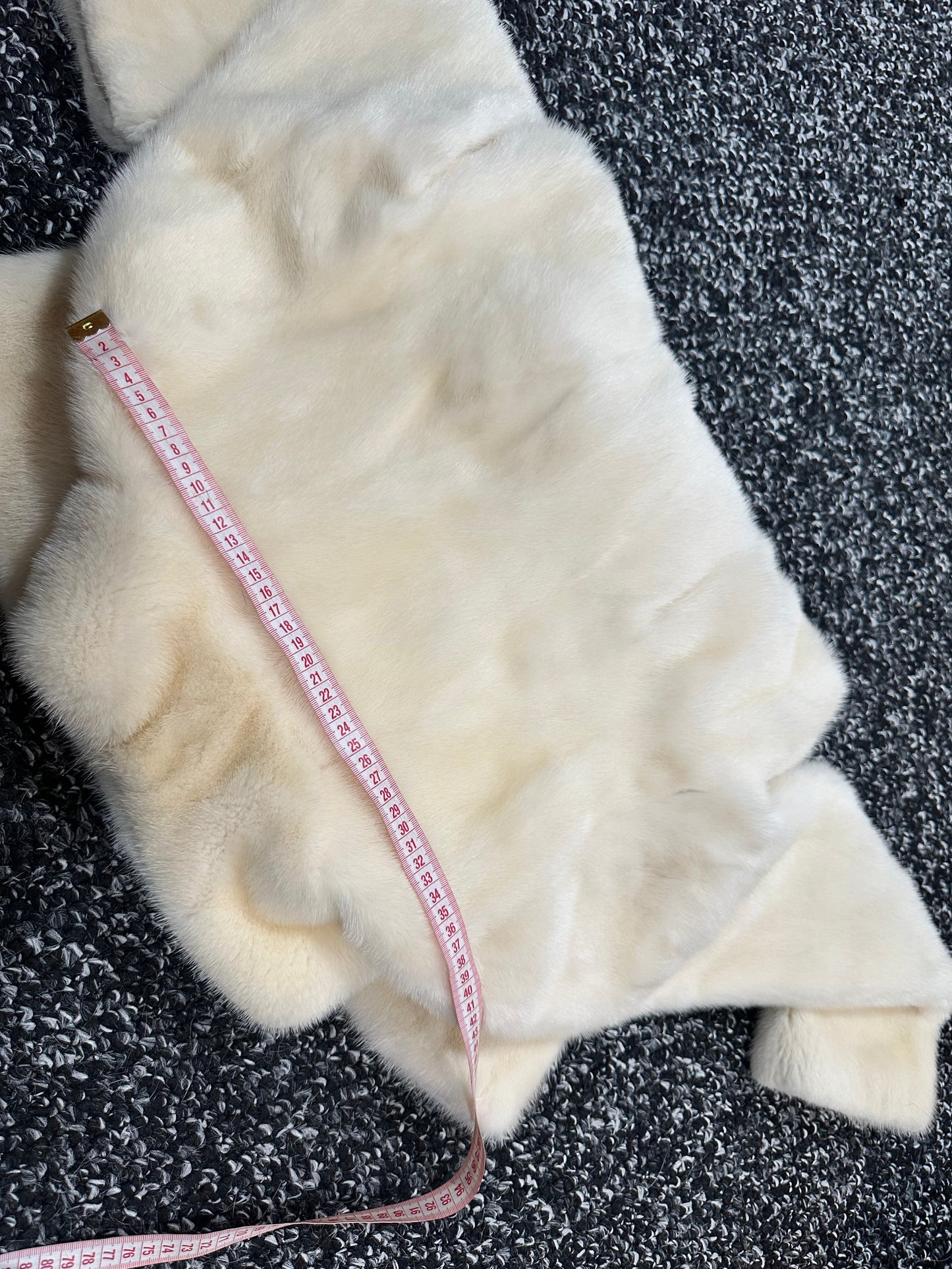 Luxury Womens Real 100% Mink FUR IVORY genuine coat BELTED 1201113 size S NEW