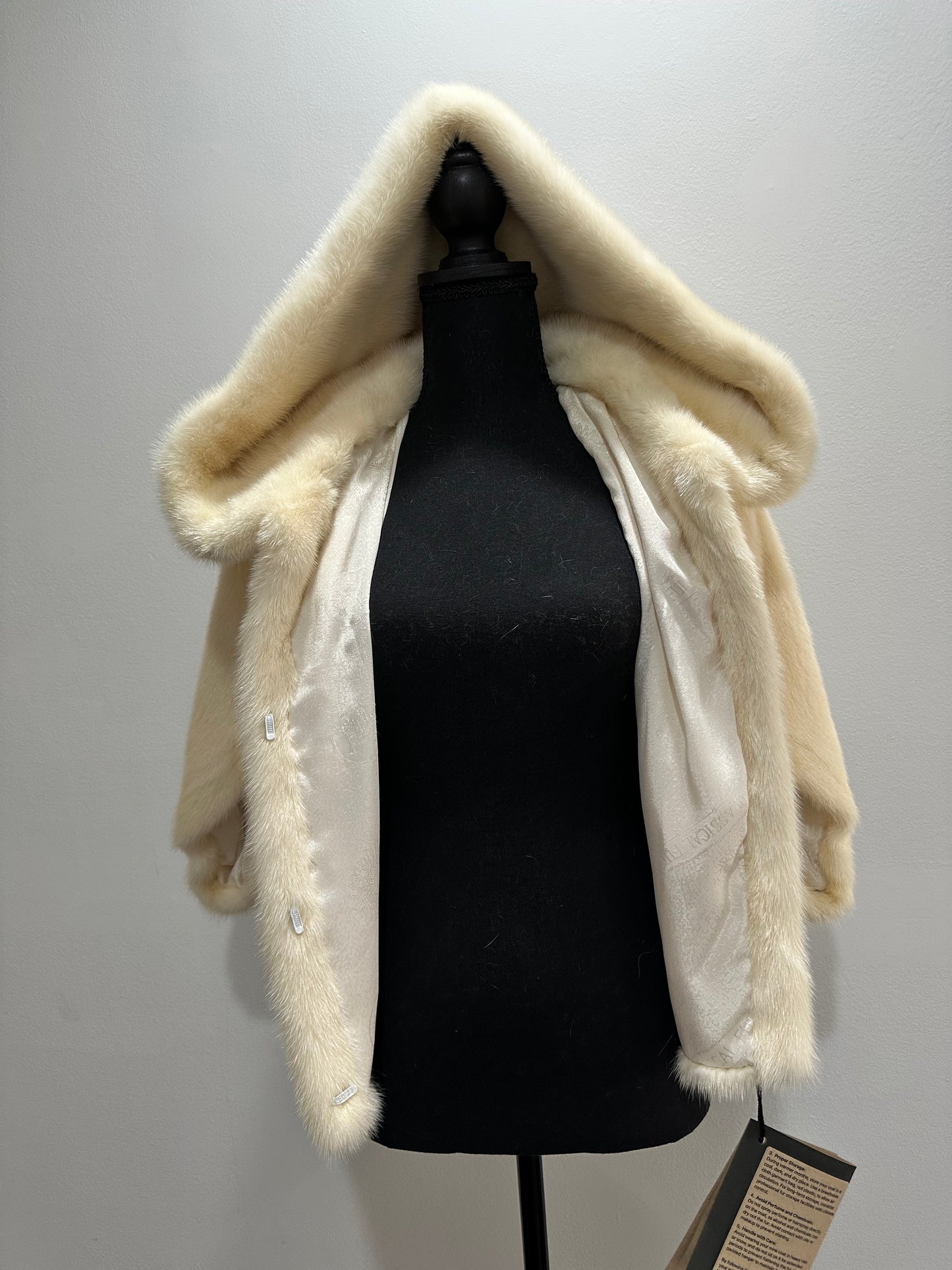REAL New MINK BOMBER coat CAPE JACKET ONE SIZE XS S M 1201112 with HOOD WEDDING STYLE