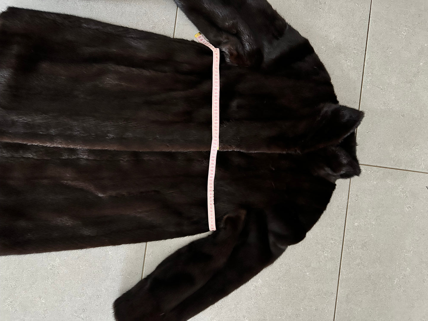 genuine real mink fur coat jacket 1201015 size XL new dark brown color