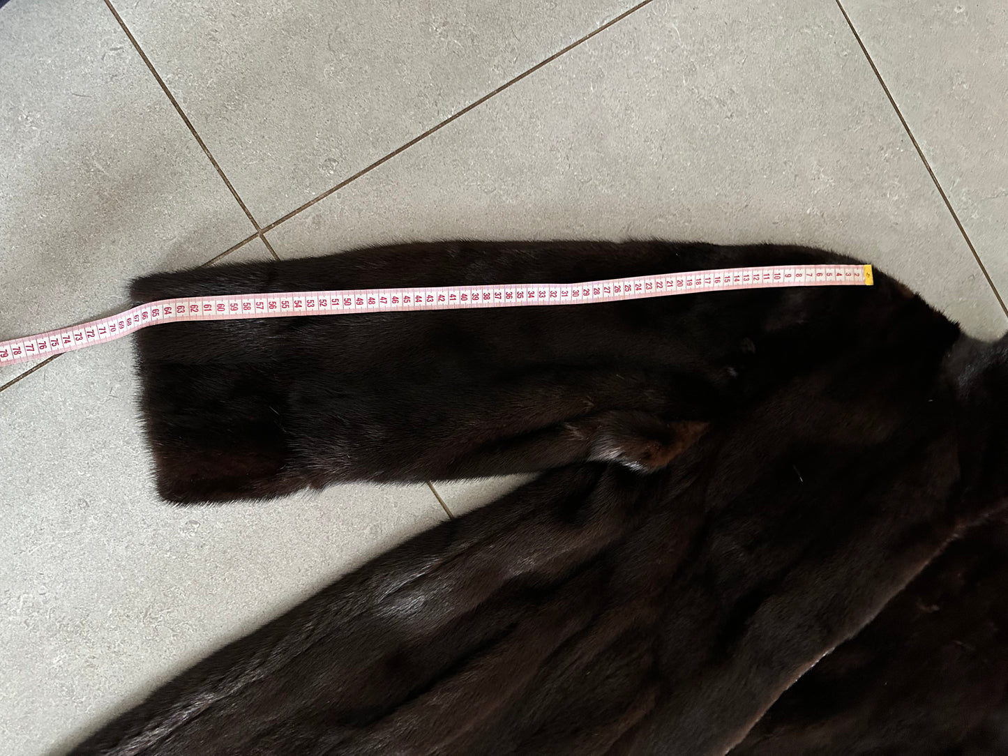 genuine real mink fur coat jacket 1201015 size XL new dark brown color