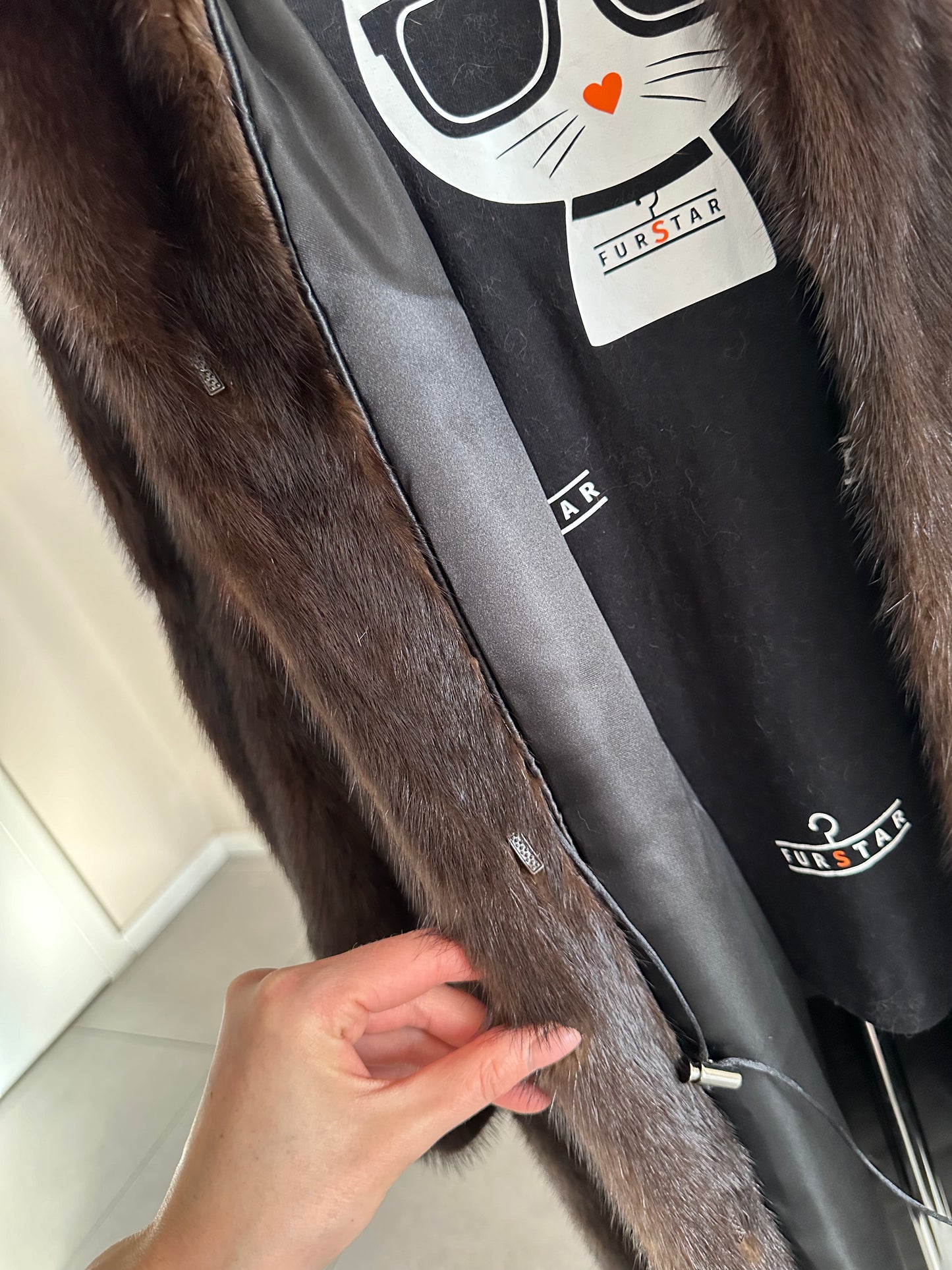 NEW REAL 100% Genuine Mink FUR coat full leng 1201014 size XL FURSTAR Dark BROWN