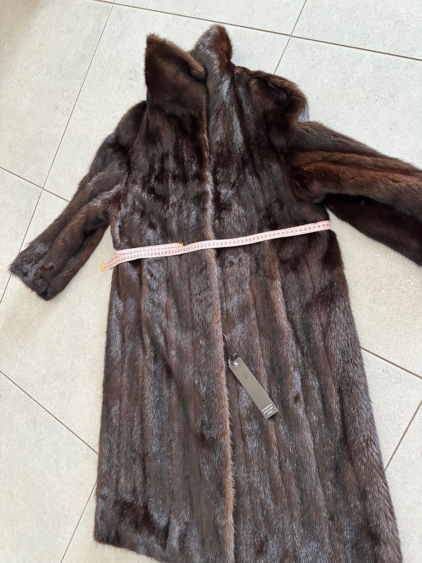 NEW REAL 100% Genuine Mink FUR coat full leng 1201014 size XL FURSTAR Dark BROWN