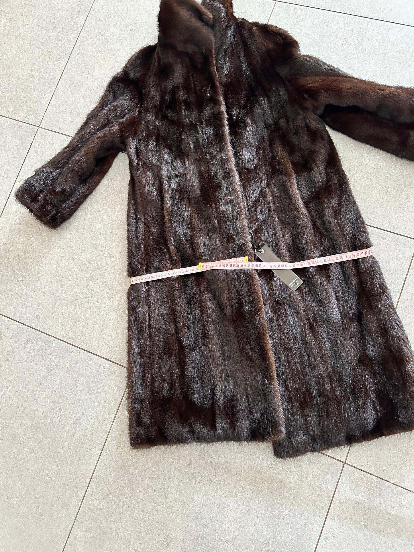 NEW REAL 100% Genuine Mink FUR coat full leng 1201014 size XL FURSTAR Dark BROWN