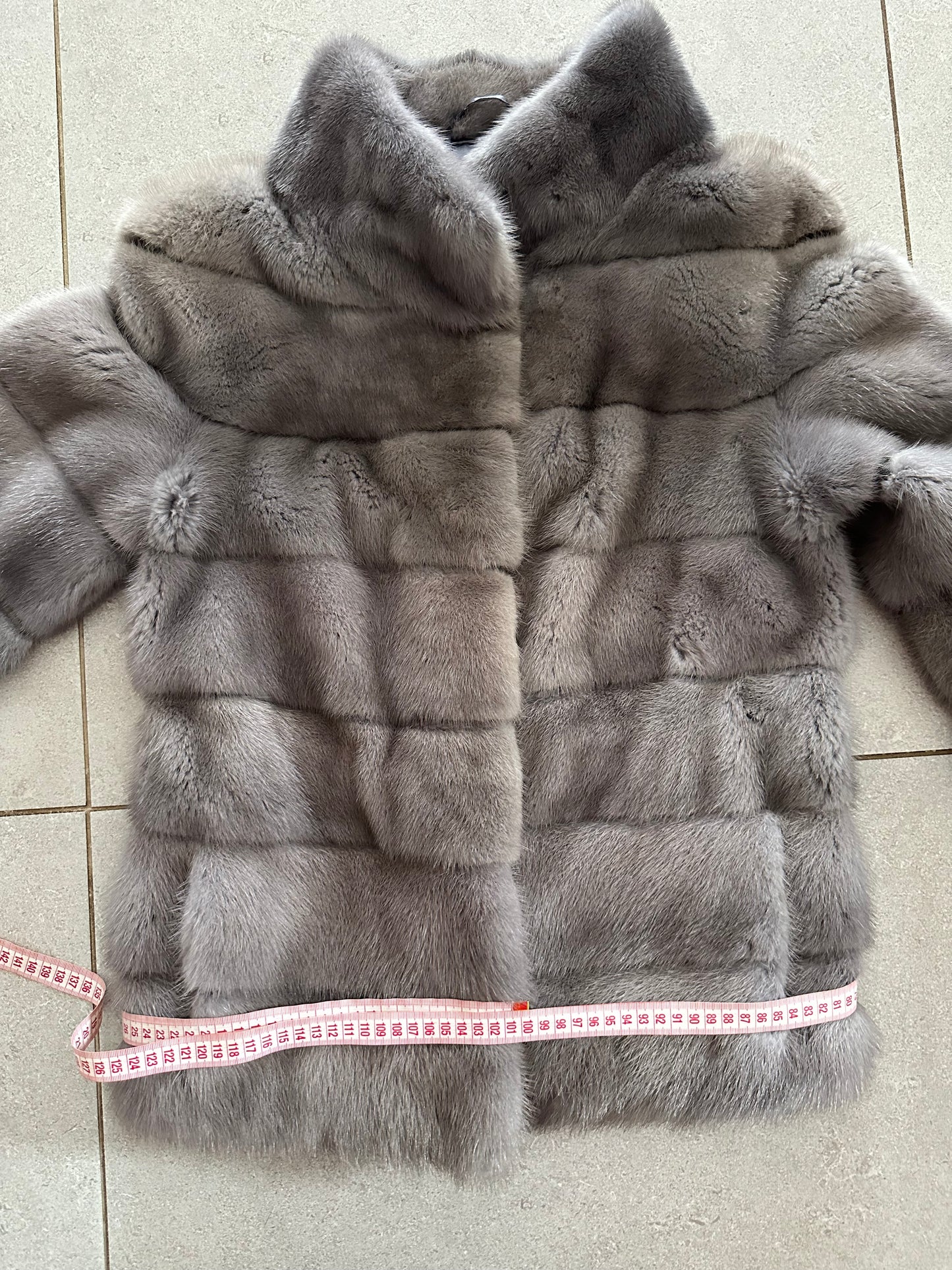 New Genuine REAL FUR 100% MINK coat Jacket  GREY SIZE XS women 1201019 FURSTAR