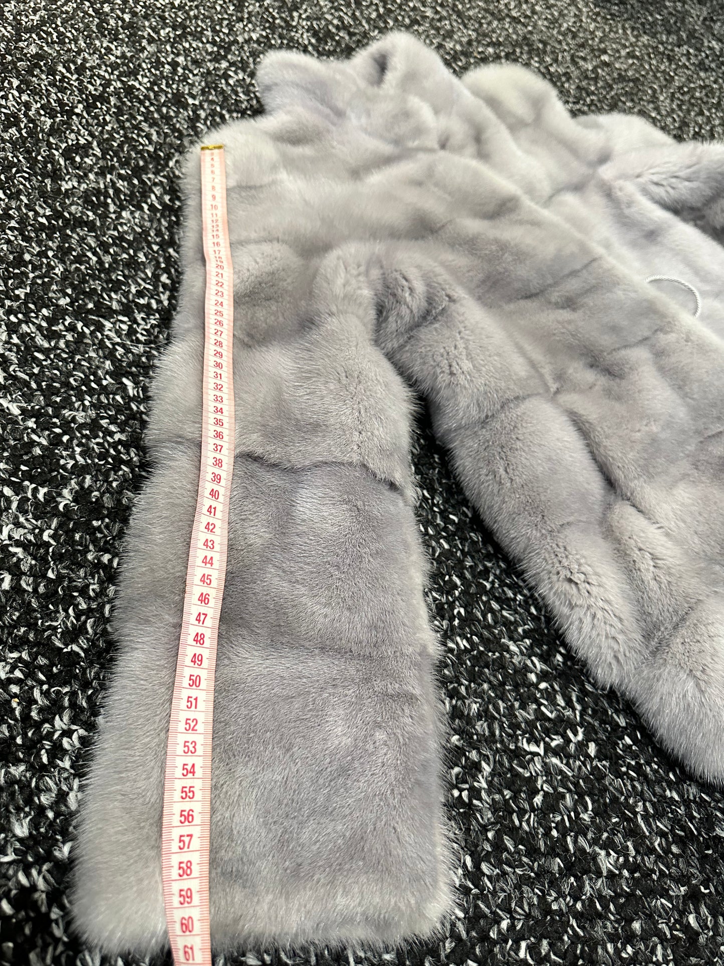 GENUINE Mink Real Furs coat Jacket  GREY color SUPER size S women 1201051