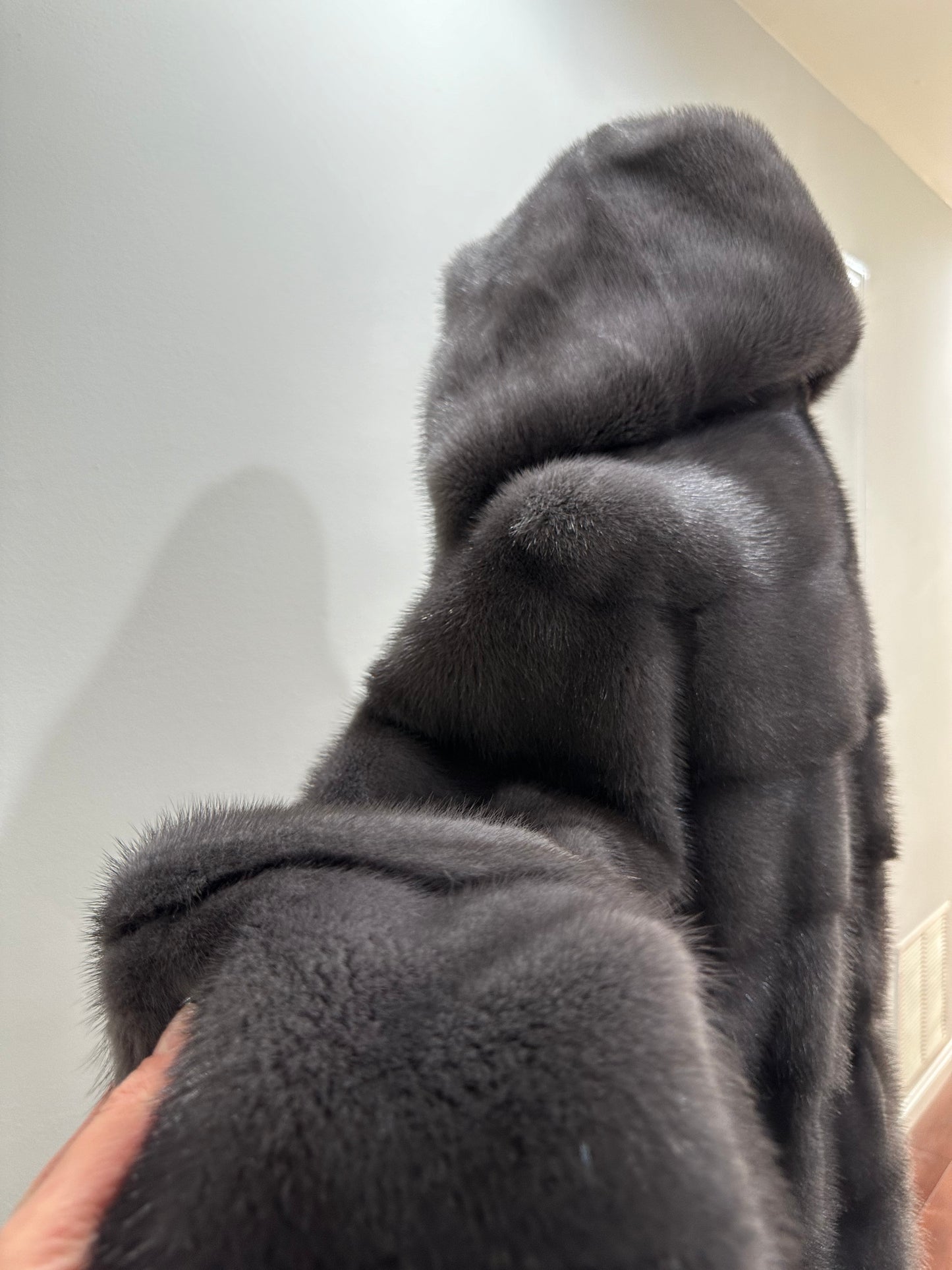 New MINK GENUIINE FUR coat size S GREY mink solid plates 1201054 HORIZONTAL