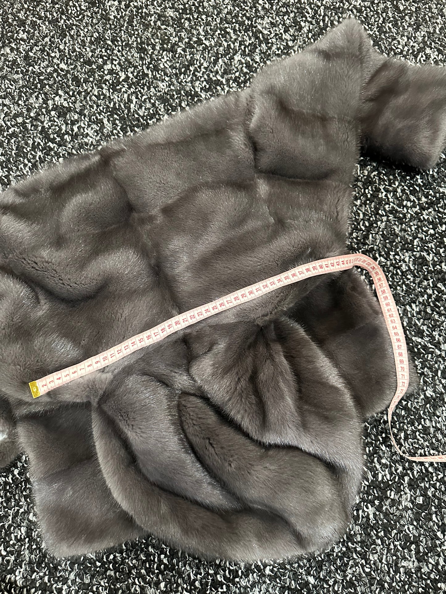 New MINK GENUIINE FUR coat size S GREY mink solid plates 1201054 HORIZONTAL
