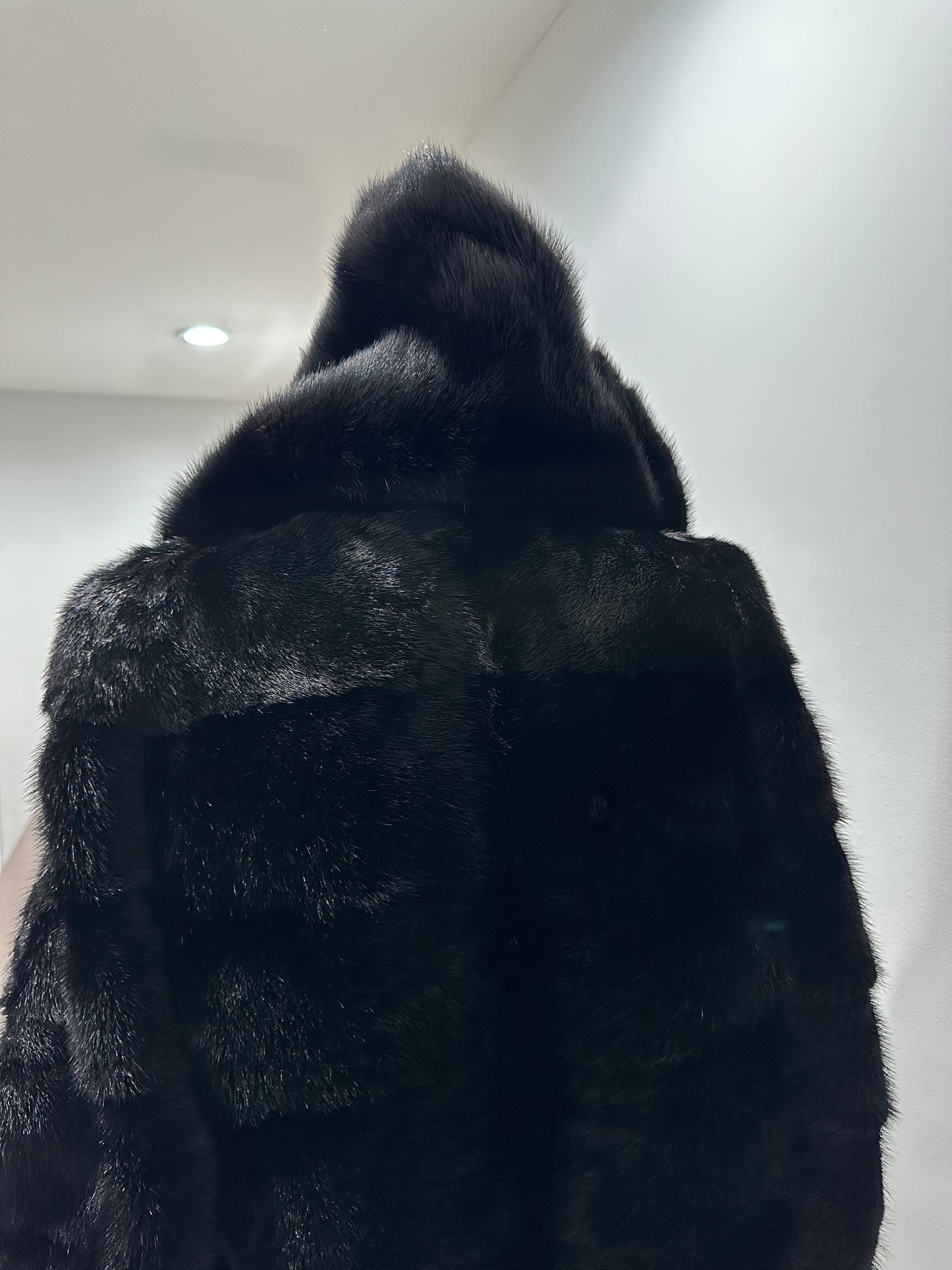 NEW MINK FUR coat size S SMALL 1201058 HORIZONTAL long sleeve jacket BLACK