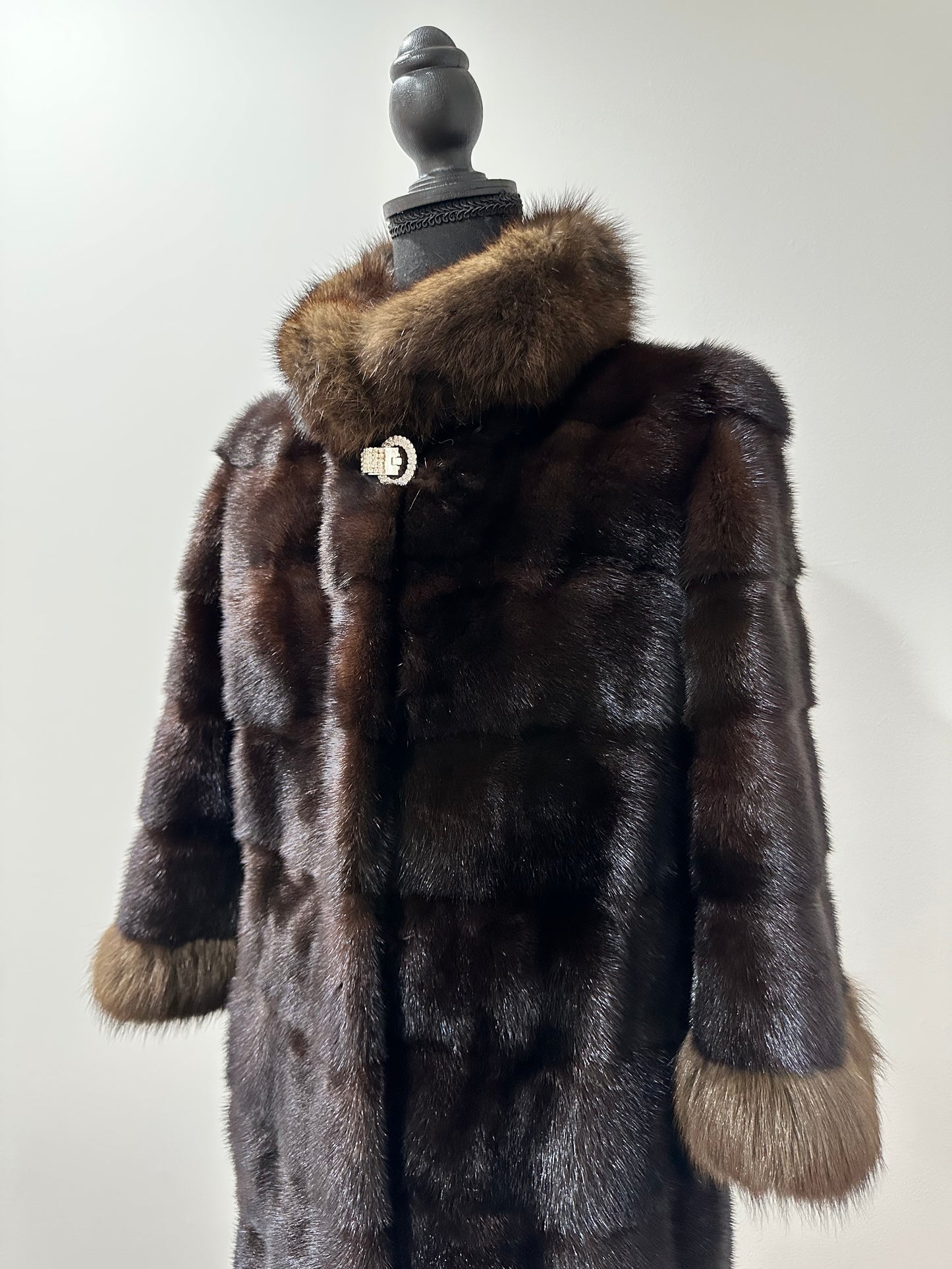 NEW REAL MINK SABLE FUR coat JACKET XS SIZE BROWN FULL SKIN 1201062 HORIZONTAL