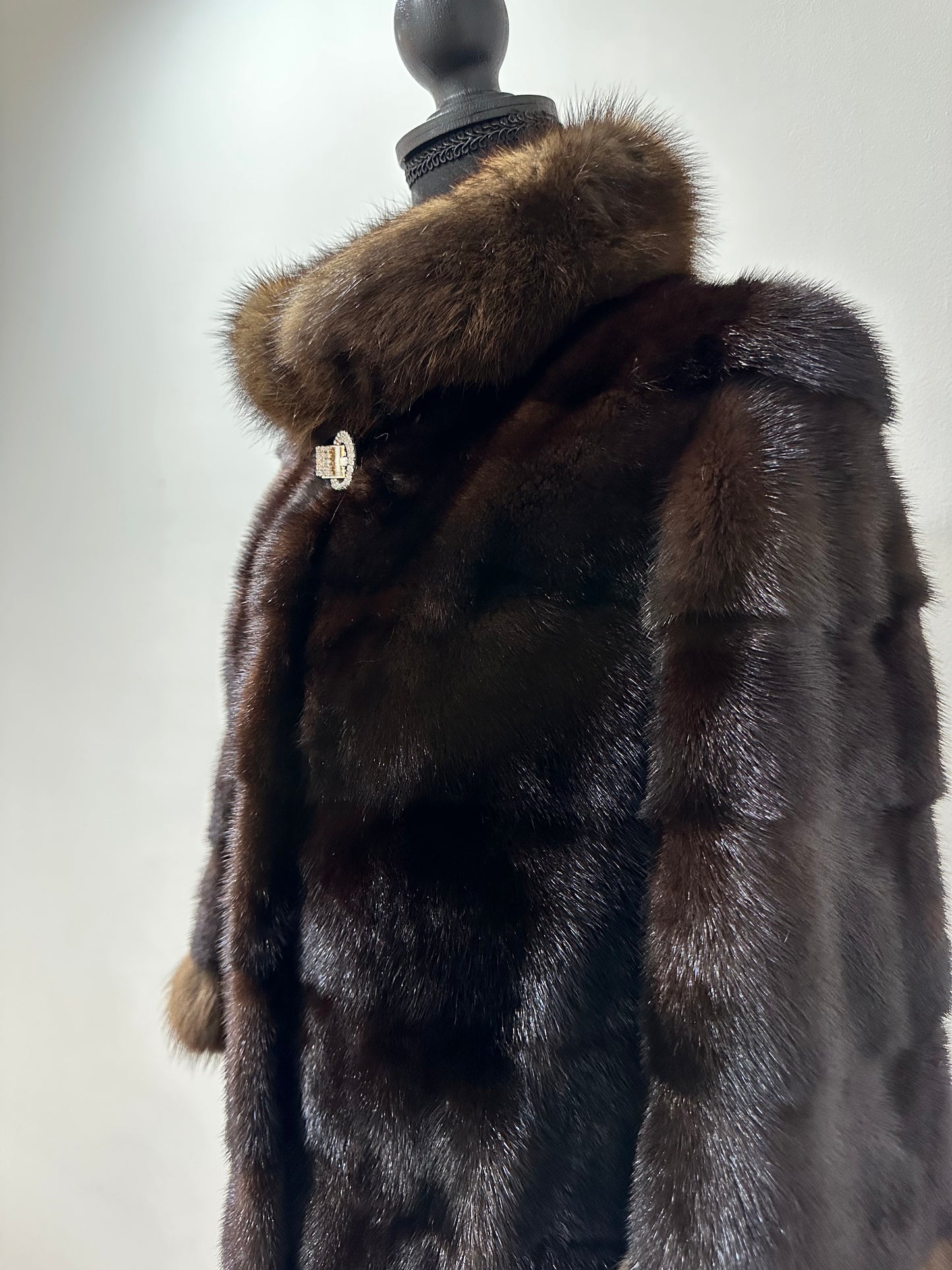 NEW REAL MINK SABLE FUR coat JACKET XS SIZE BROWN FULL SKIN 1201062 HORIZONTAL