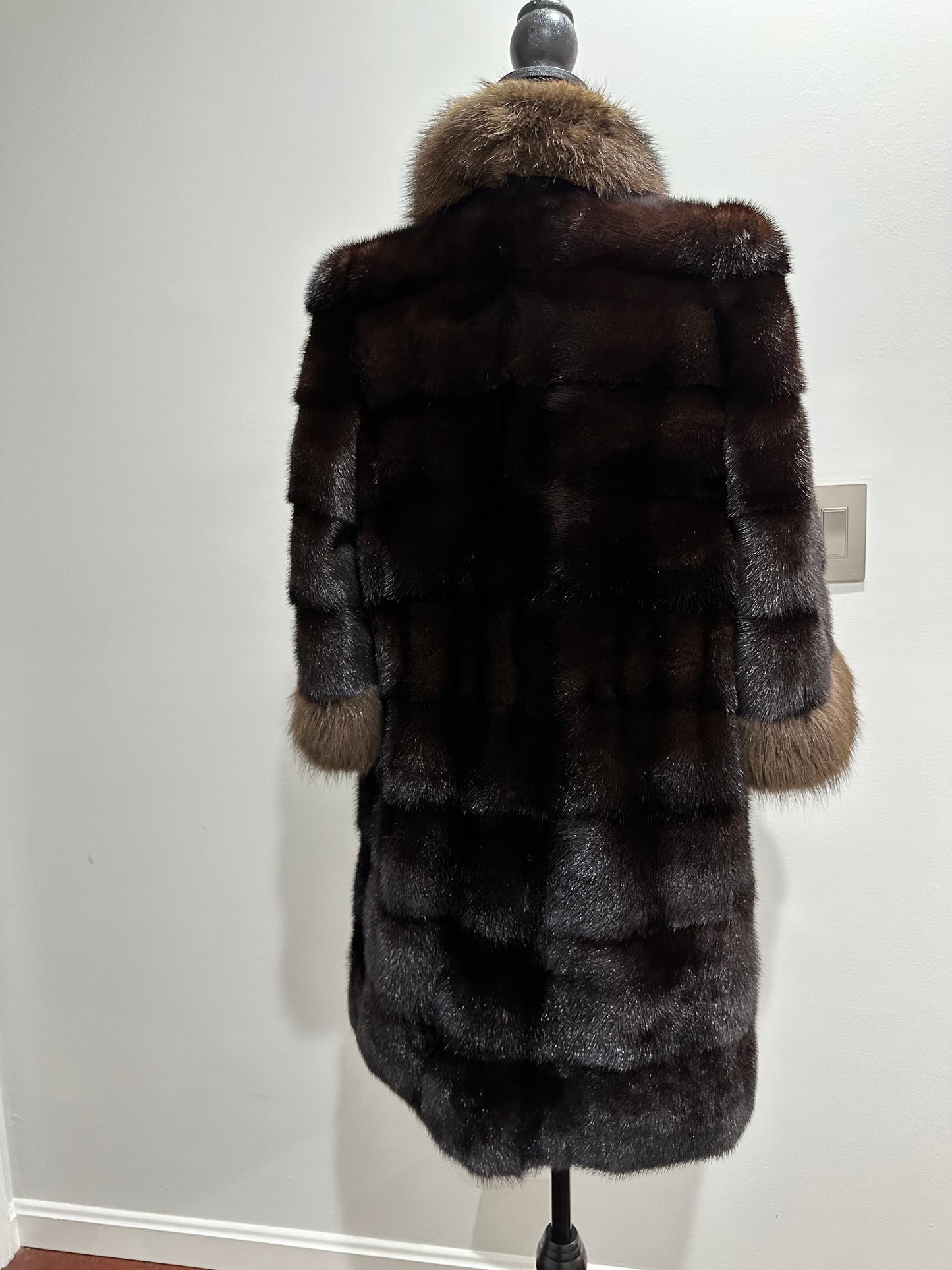 NEW REAL MINK SABLE FUR coat JACKET XS SIZE BROWN FULL SKIN 1201062 HORIZONTAL