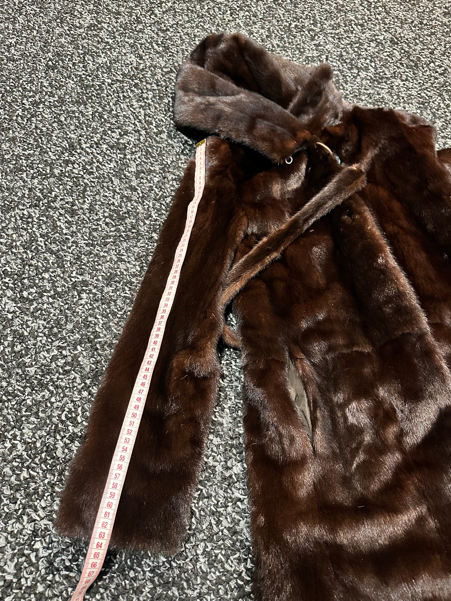 NEW REAL MINK FUR coat size M MEDIUM HOODED 1201063 long sleeve jacket BROWN