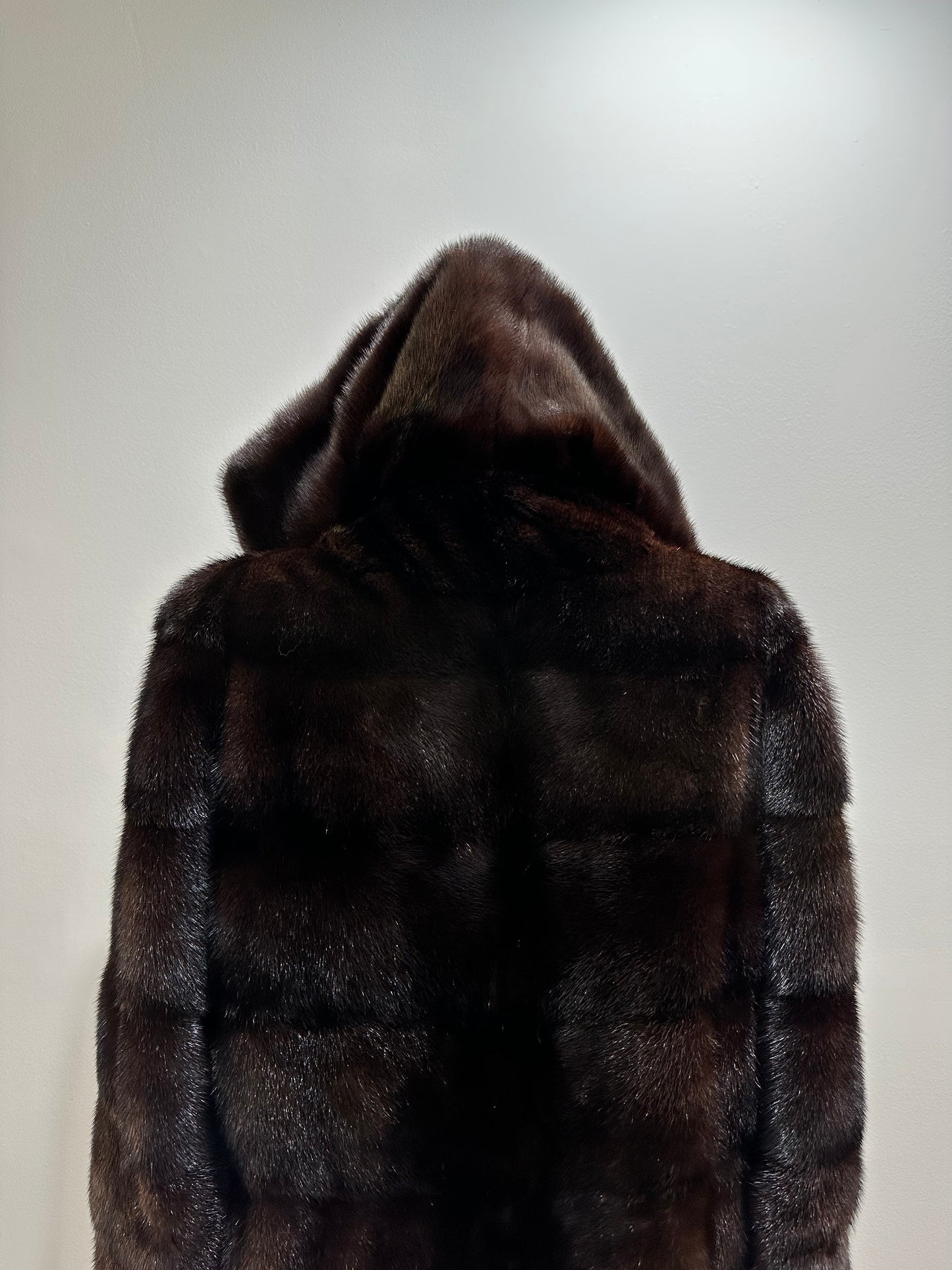 NEW REAL MINK FUR coat size S SMALL 1201064 HORIZONTAL long sleeve jacket BROWN