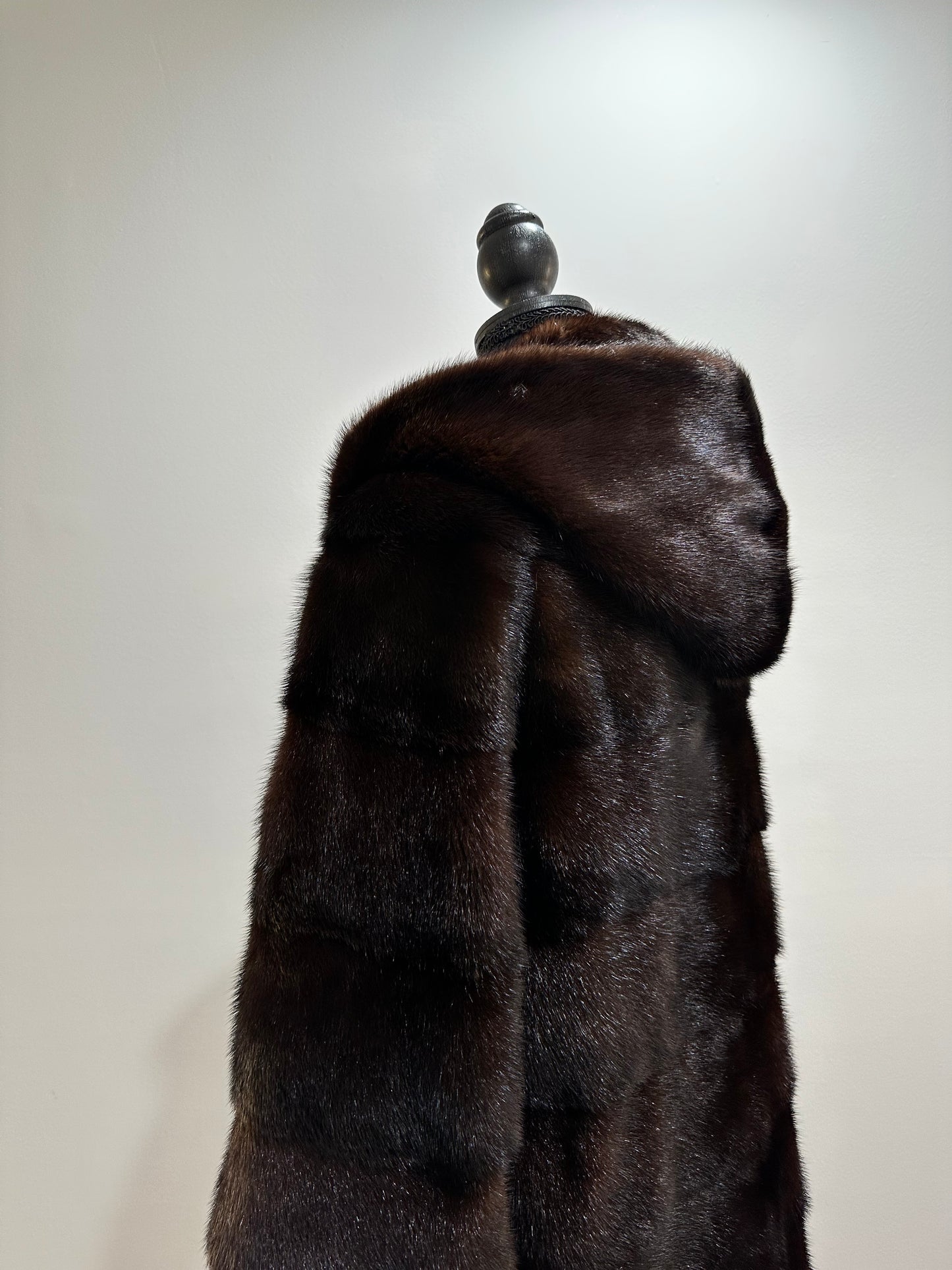 NEW REAL MINK FUR coat size S SMALL 1201064 HORIZONTAL long sleeve jacket BROWN