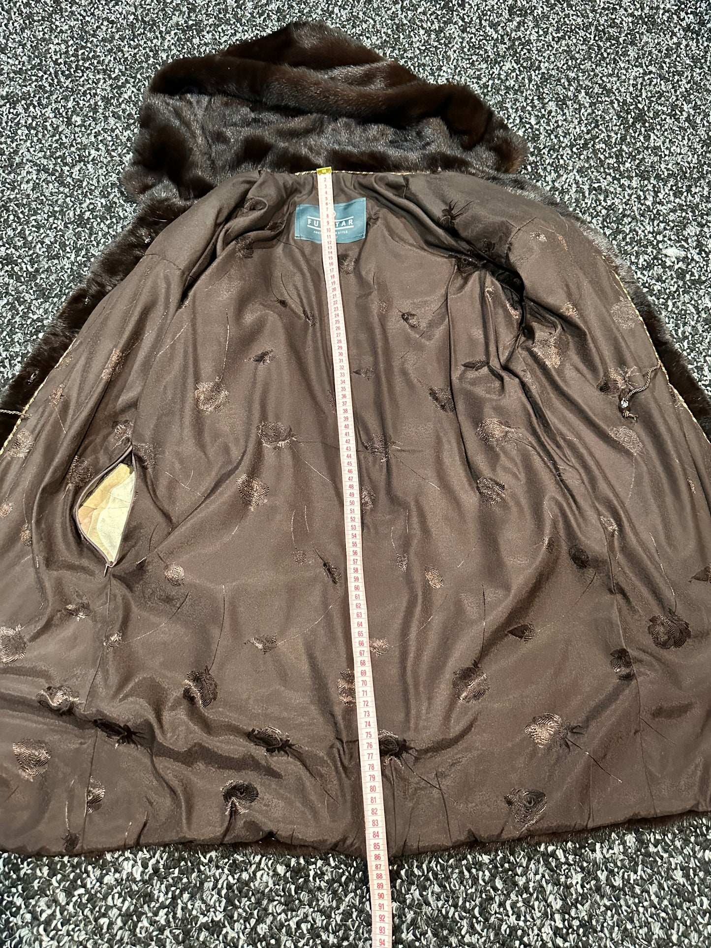 NEW REAL MINK FUR coat size S SMALL 1201064 HORIZONTAL long sleeve jacket BROWN